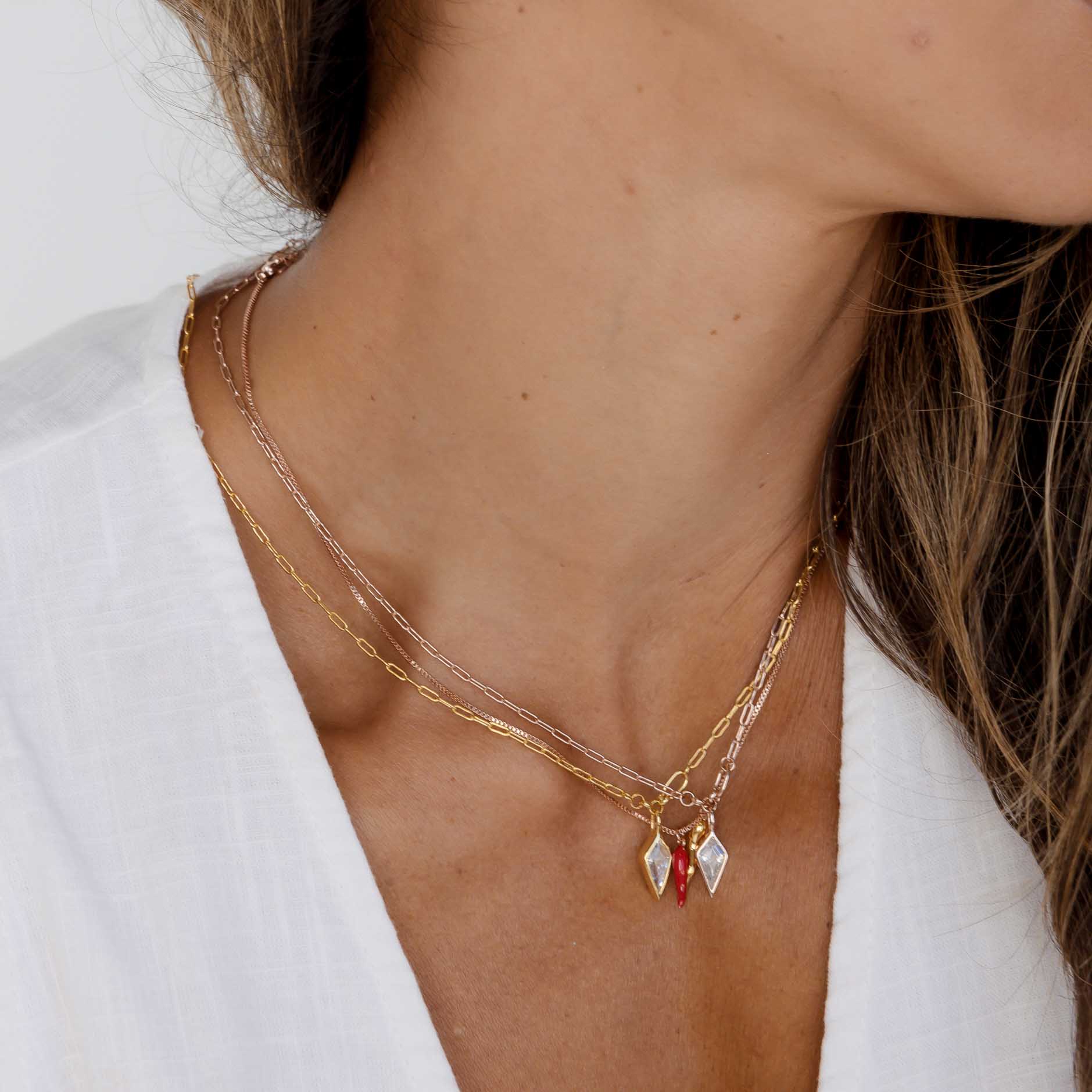 Drop Spike Link Necklace - Camile & Stone