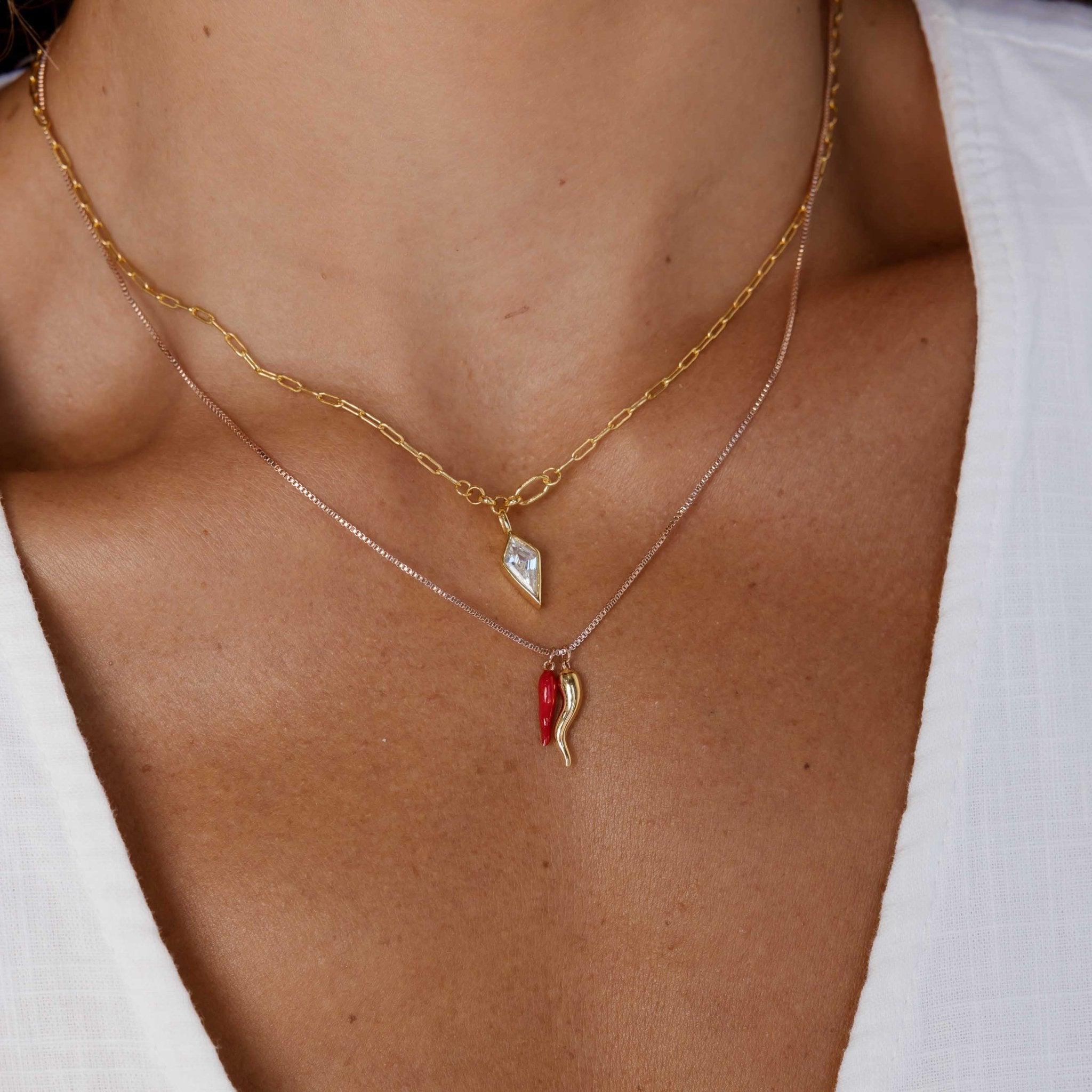 Drop Spike Link Necklace - Camile & Stone