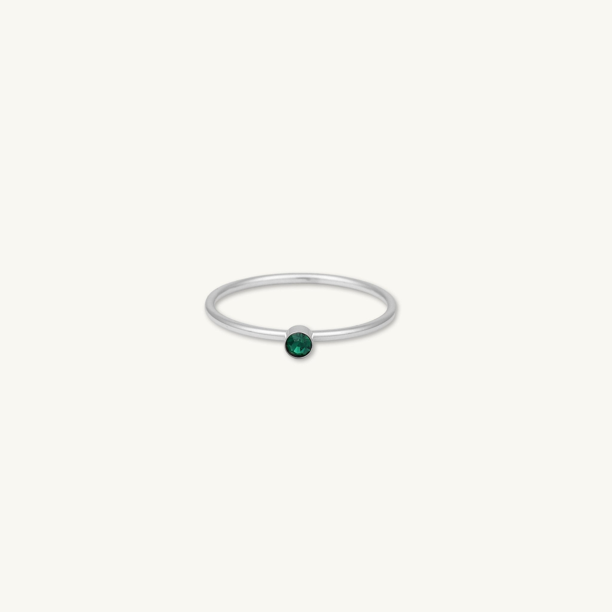 Emerald Solitaire Stacker Ring - Camile & Stone