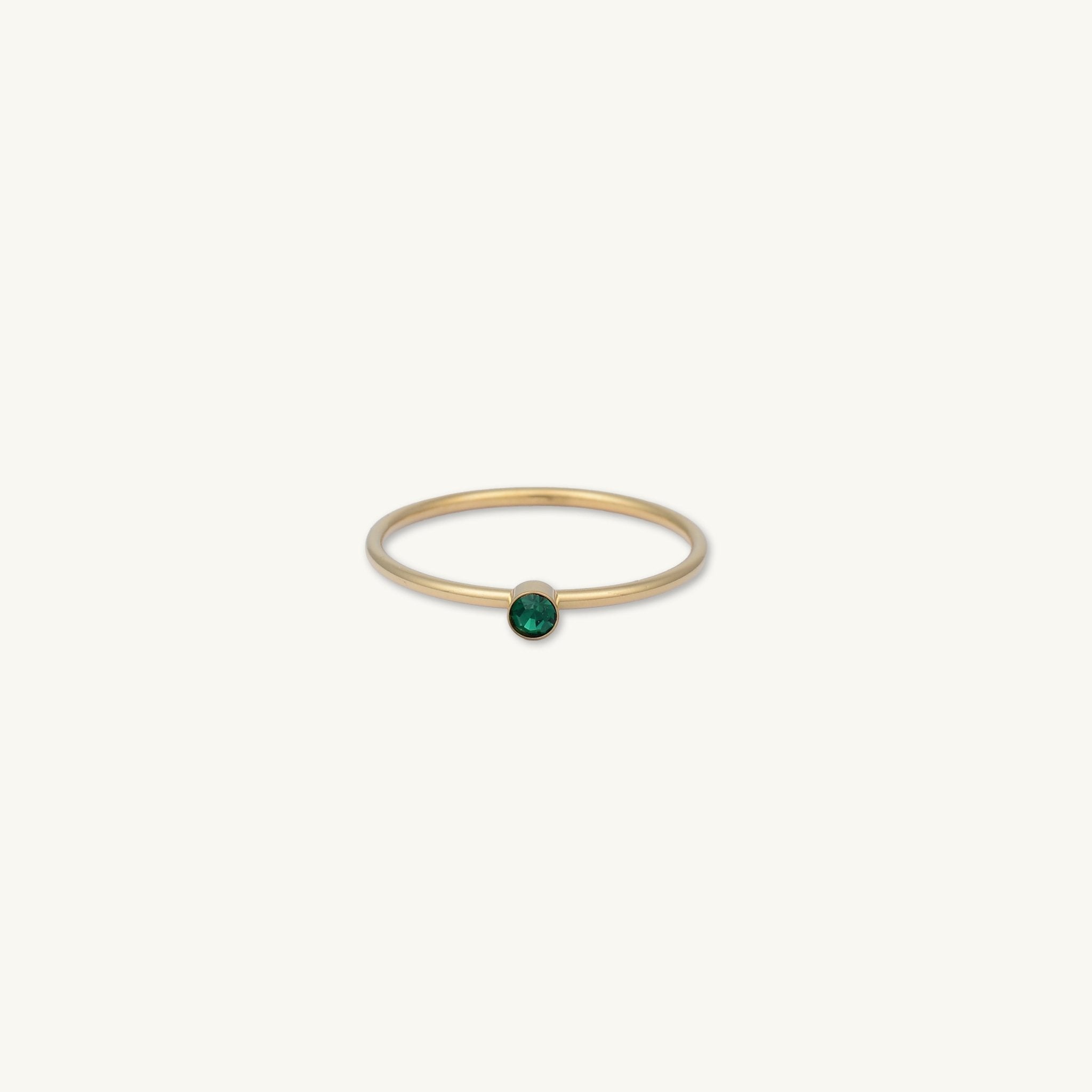 Emerald Solitaire Stacker Ring - Camile & Stone
