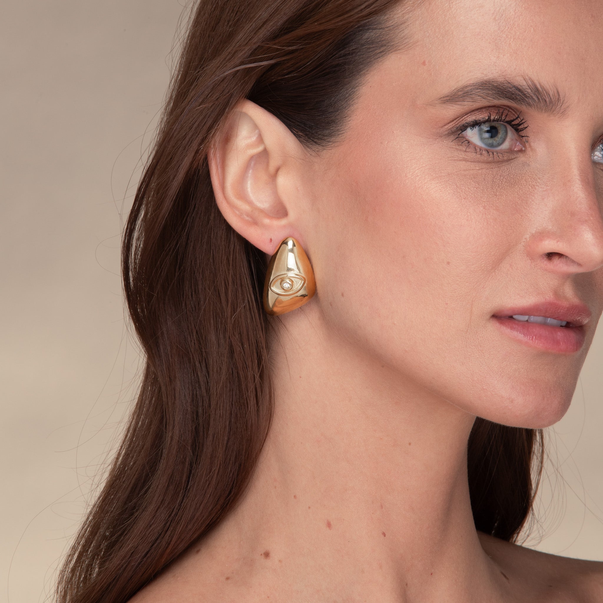 Evil Eye Dome Stud Earrings - Camile & Stone