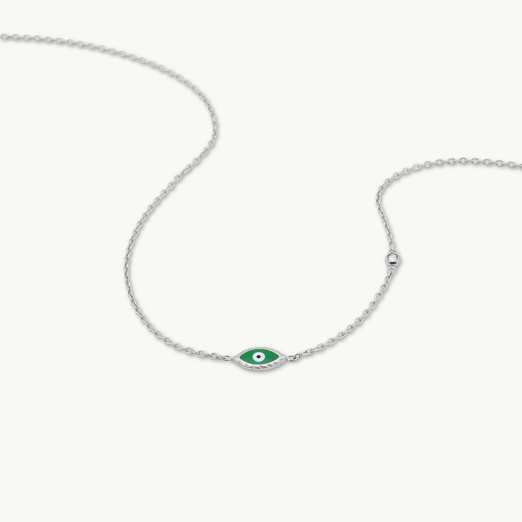 Evil Eye Emerald Solitaire Necklace - Camile & Stone