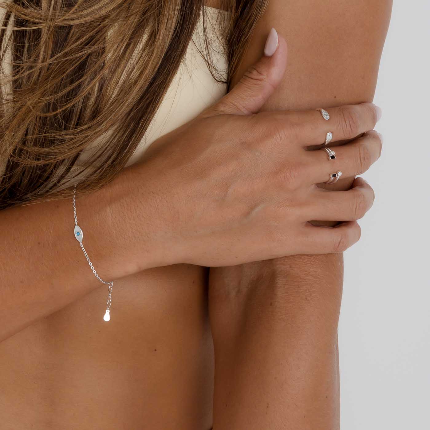 Evil Eye Mother Of Pearl Bracelet - Camile & Stone