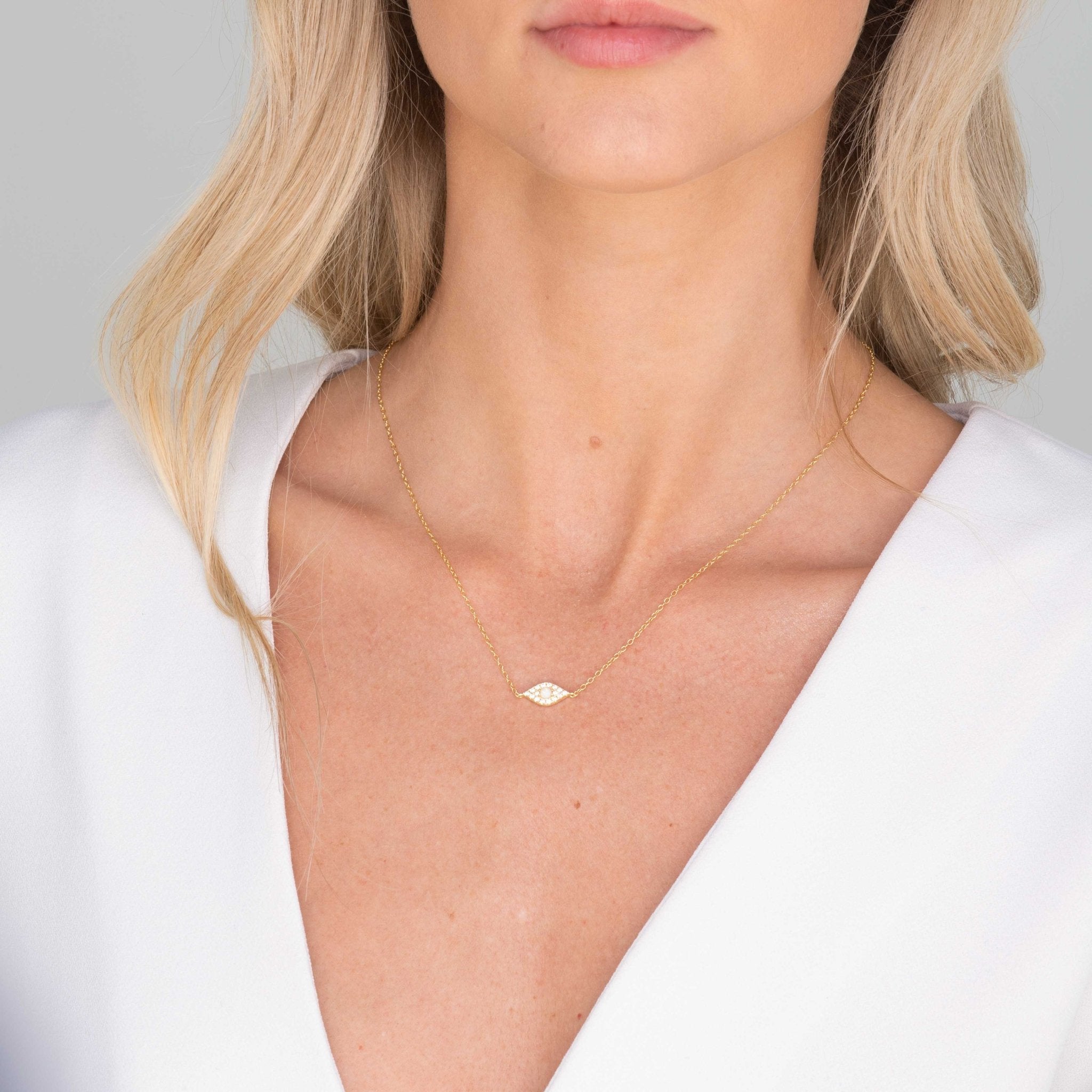 Evil Eye Opal Pave Necklace - Camile & Stone