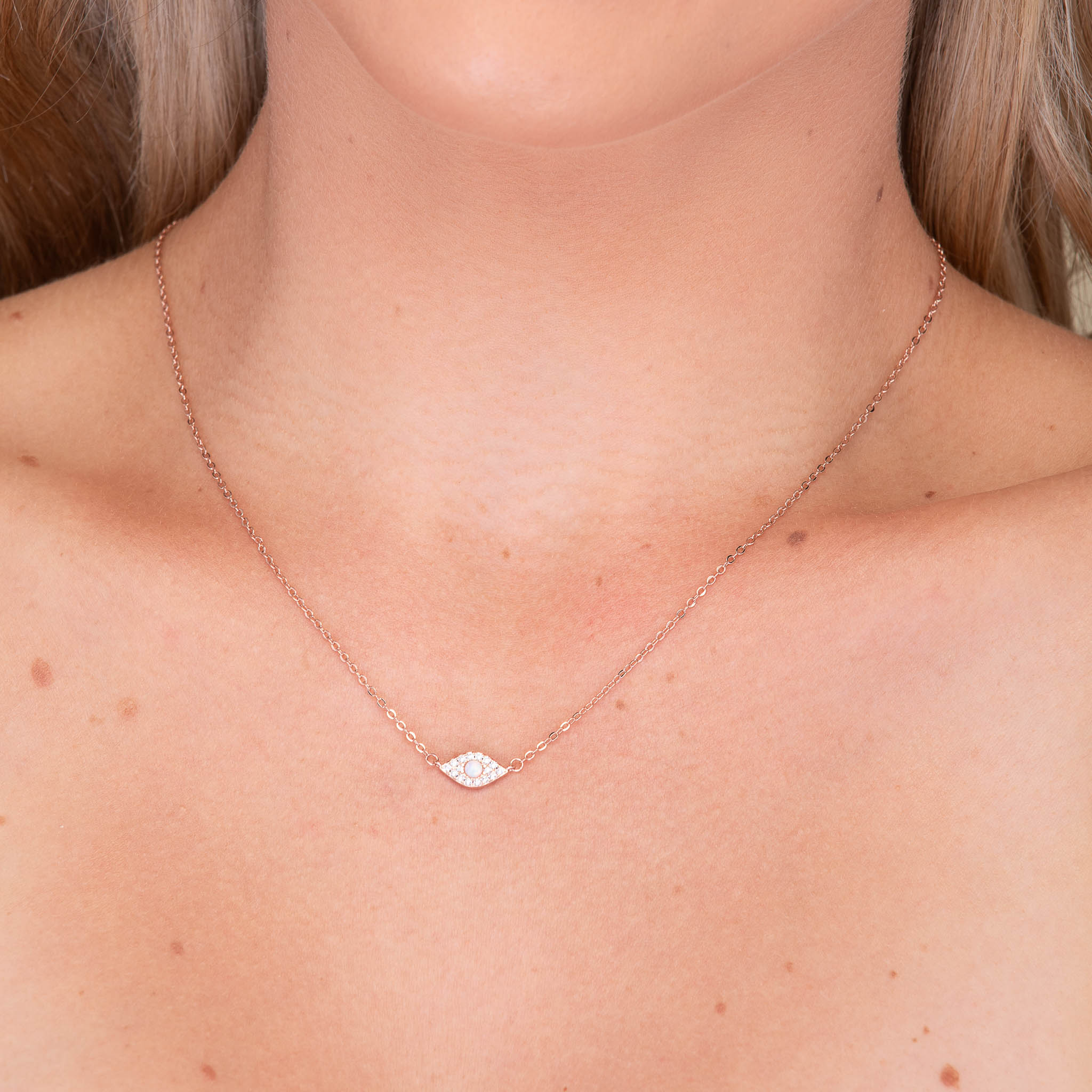 Evil Eye Opal Pave Necklace - Camile & Stone