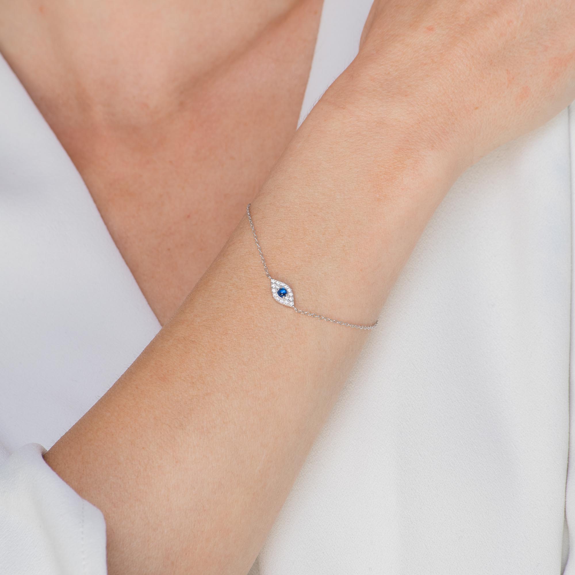 Evil Eye Pave Chain Bracelet - Camile & Stone