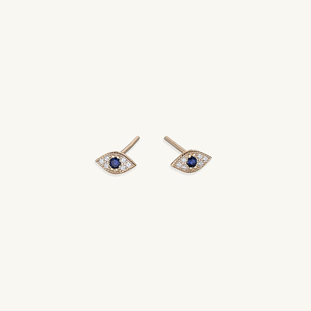 Evil Eye Pave Stud Earrings - Camile & Stone