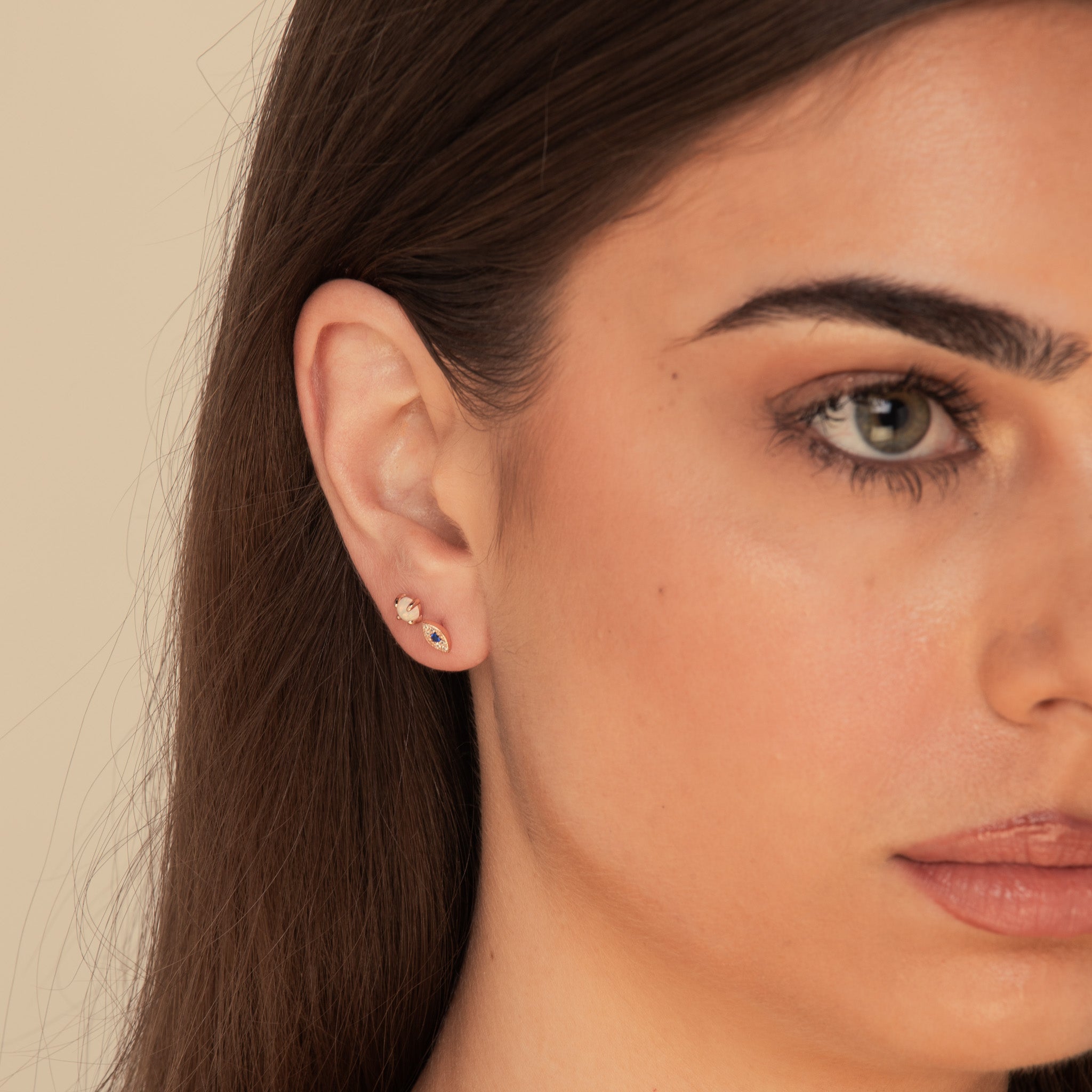 Evil Eye Pave Stud Earrings - Camile & Stone