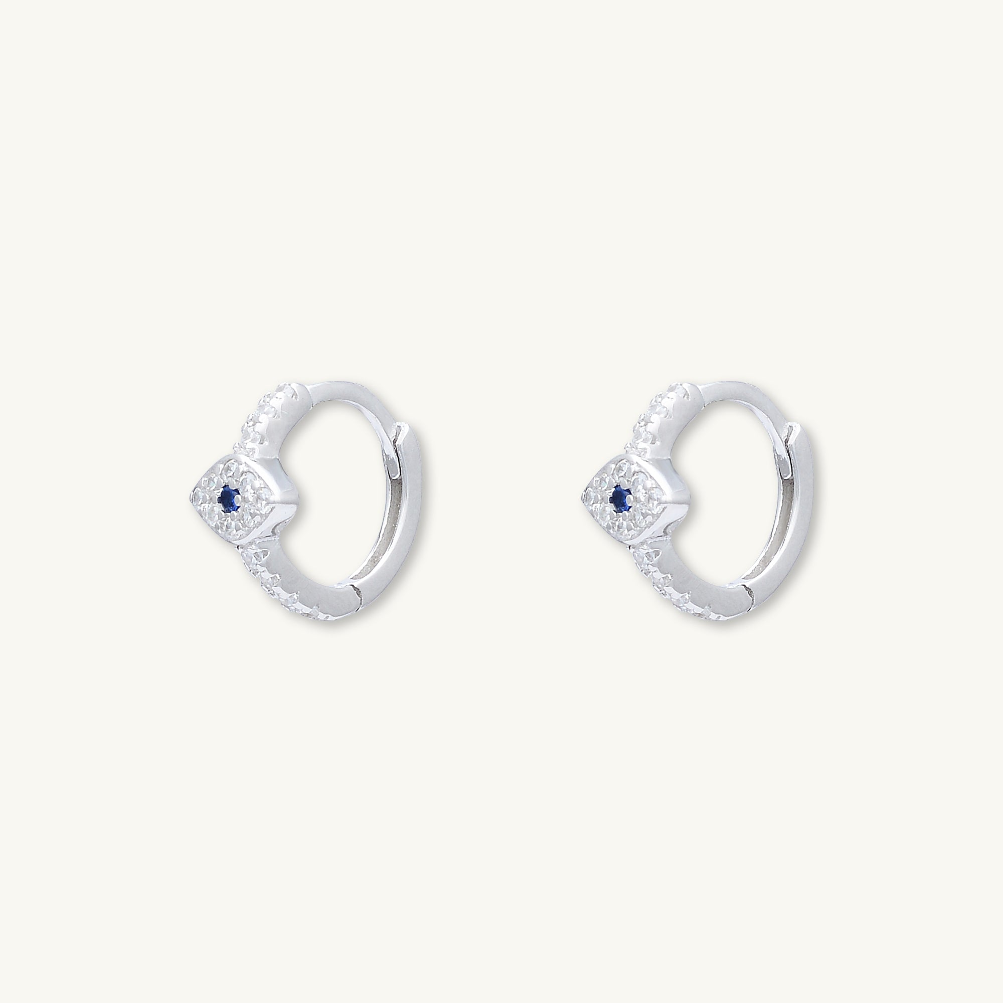 Evil Eye Sapphire Huggie Earrings - Camile & Stone
