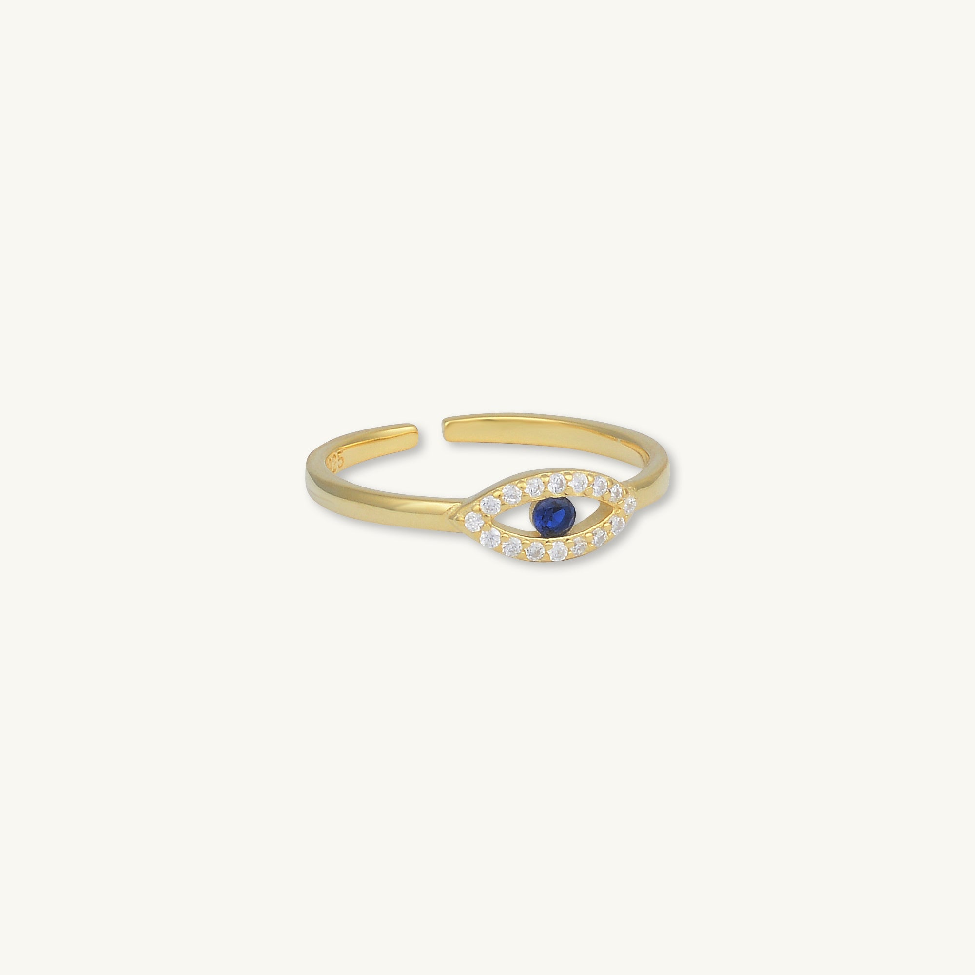 Evil Eye Sapphire Open Adjustable Ring - Camile & Stone