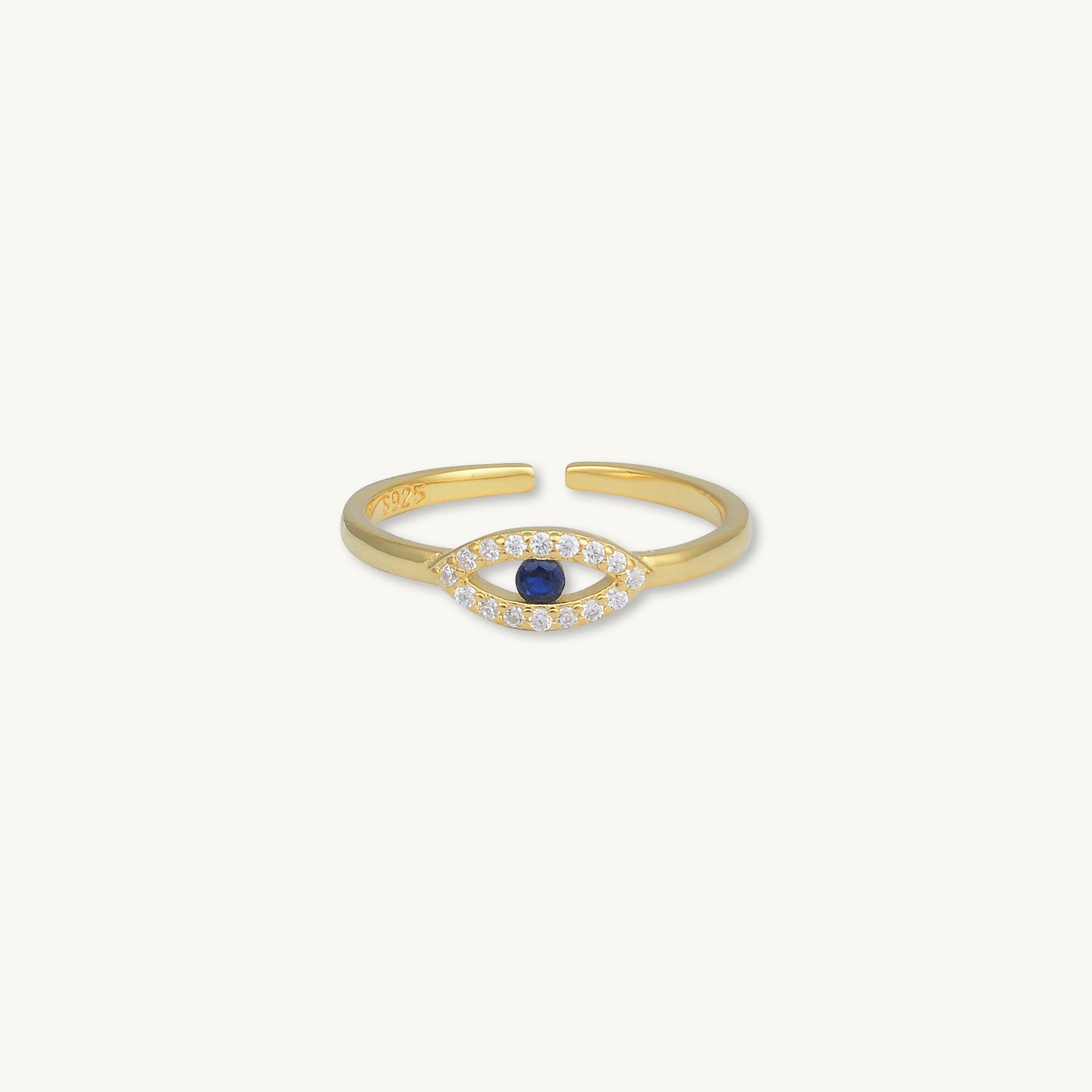 Evil Eye Sapphire Open Adjustable Ring - Camile & Stone