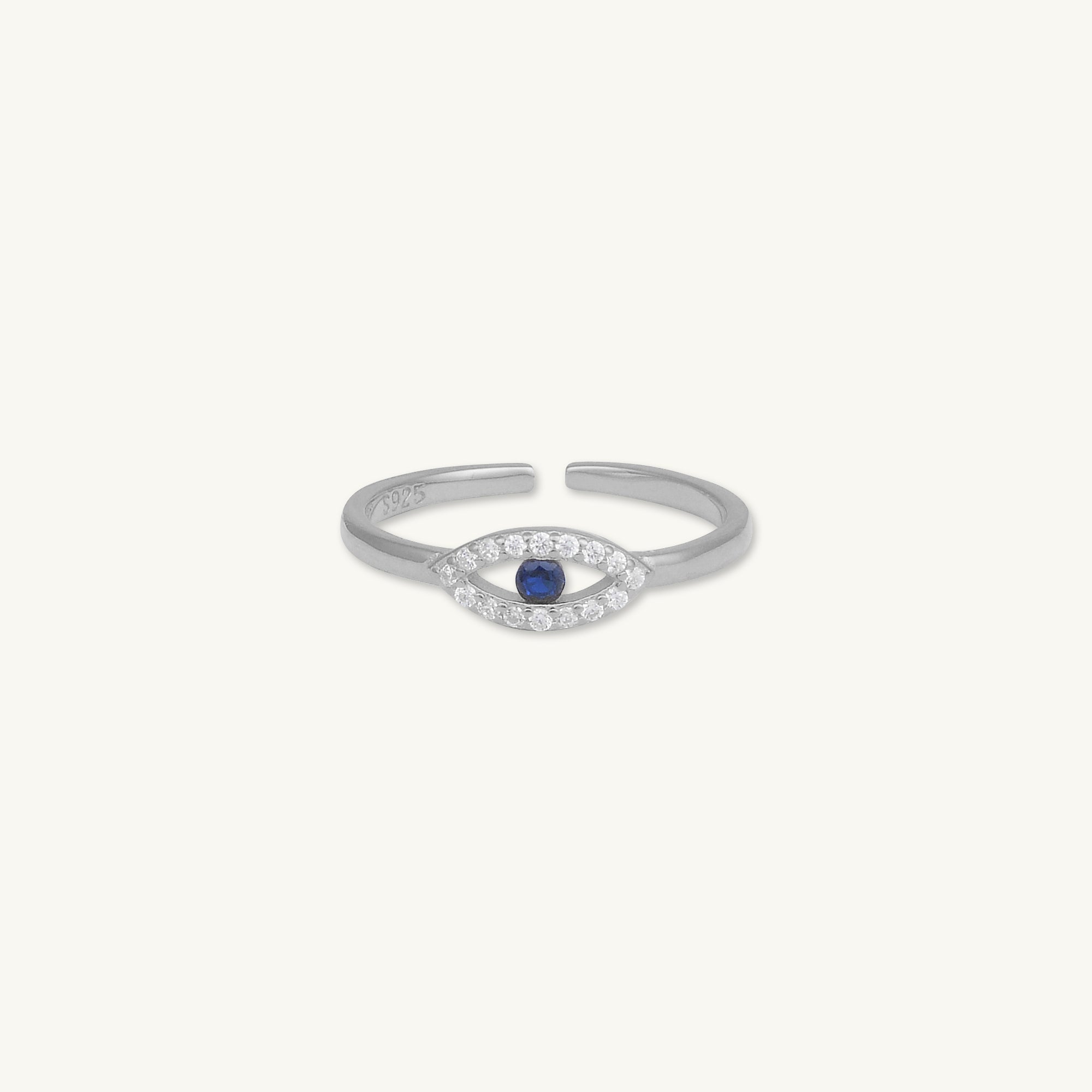 Evil Eye Sapphire Open Adjustable Ring - Camile & Stone