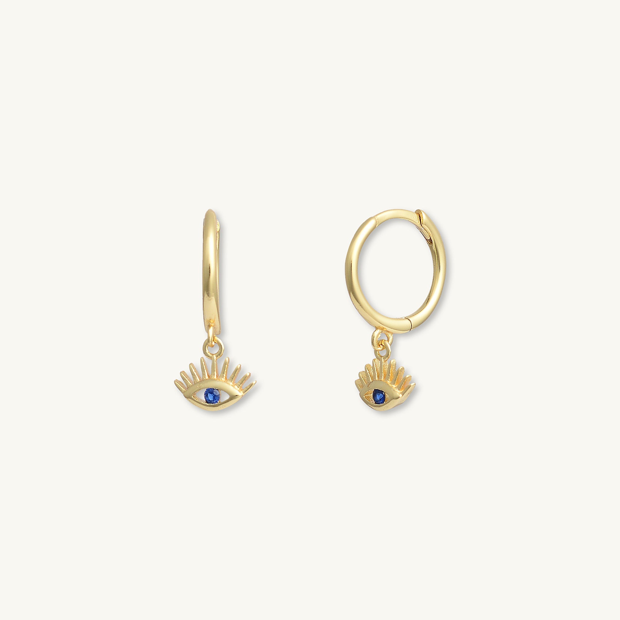 Evil Eye Symbolic Blue Huggie Earrings - Camile & Stone