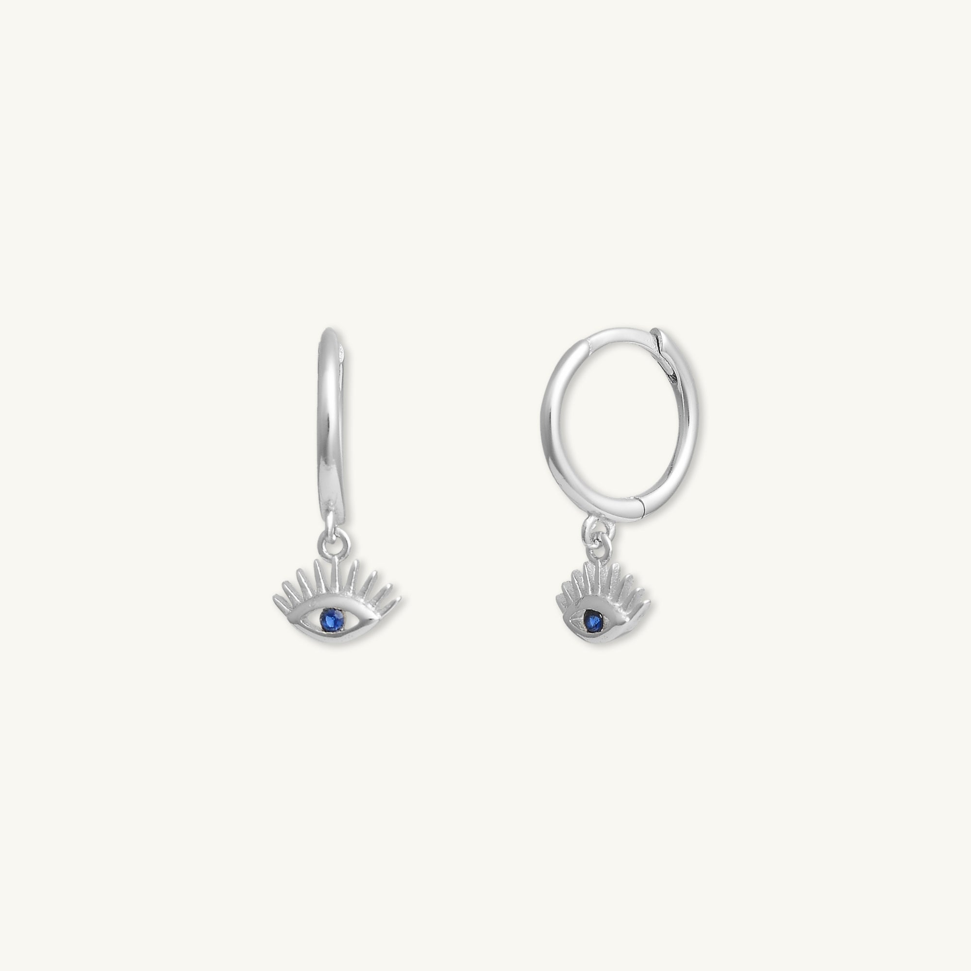 Evil Eye Symbolic Blue Huggie Earrings - Camile & Stone