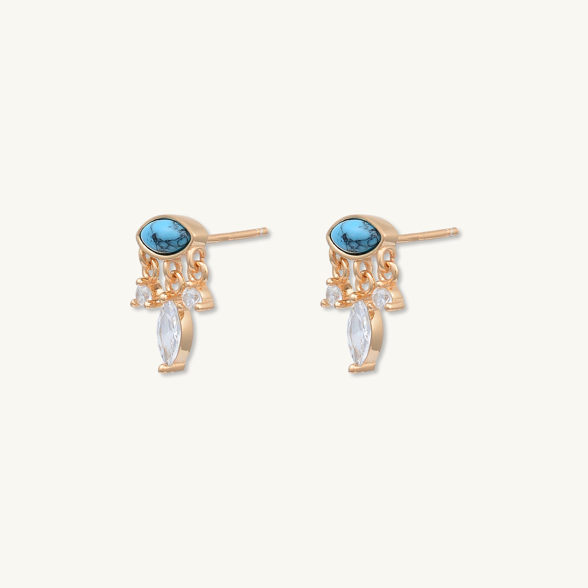 Evil Eye Turquoise Stud Earrings - Camile & Stone