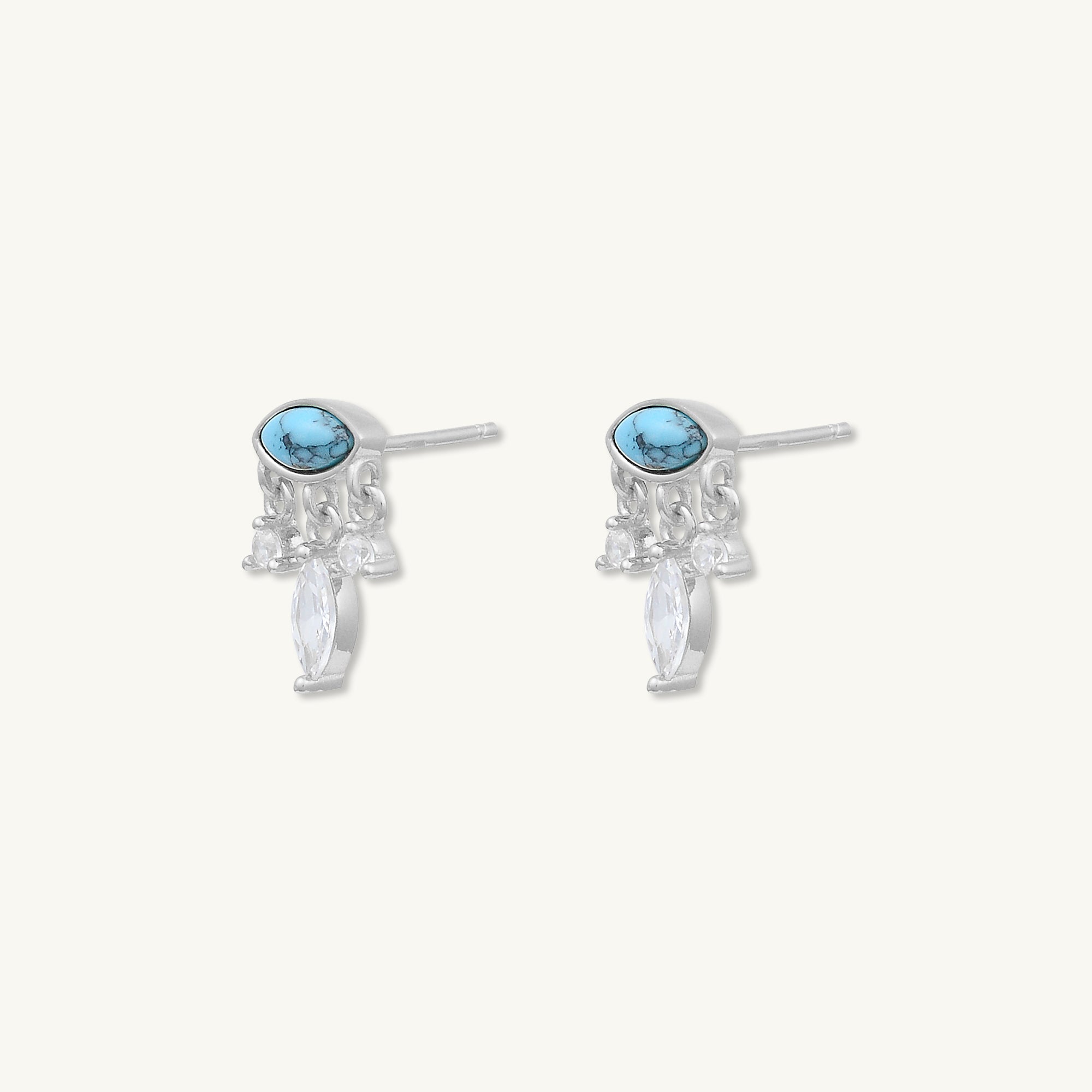 Evil Eye Turquoise Stud Earrings - Camile & Stone