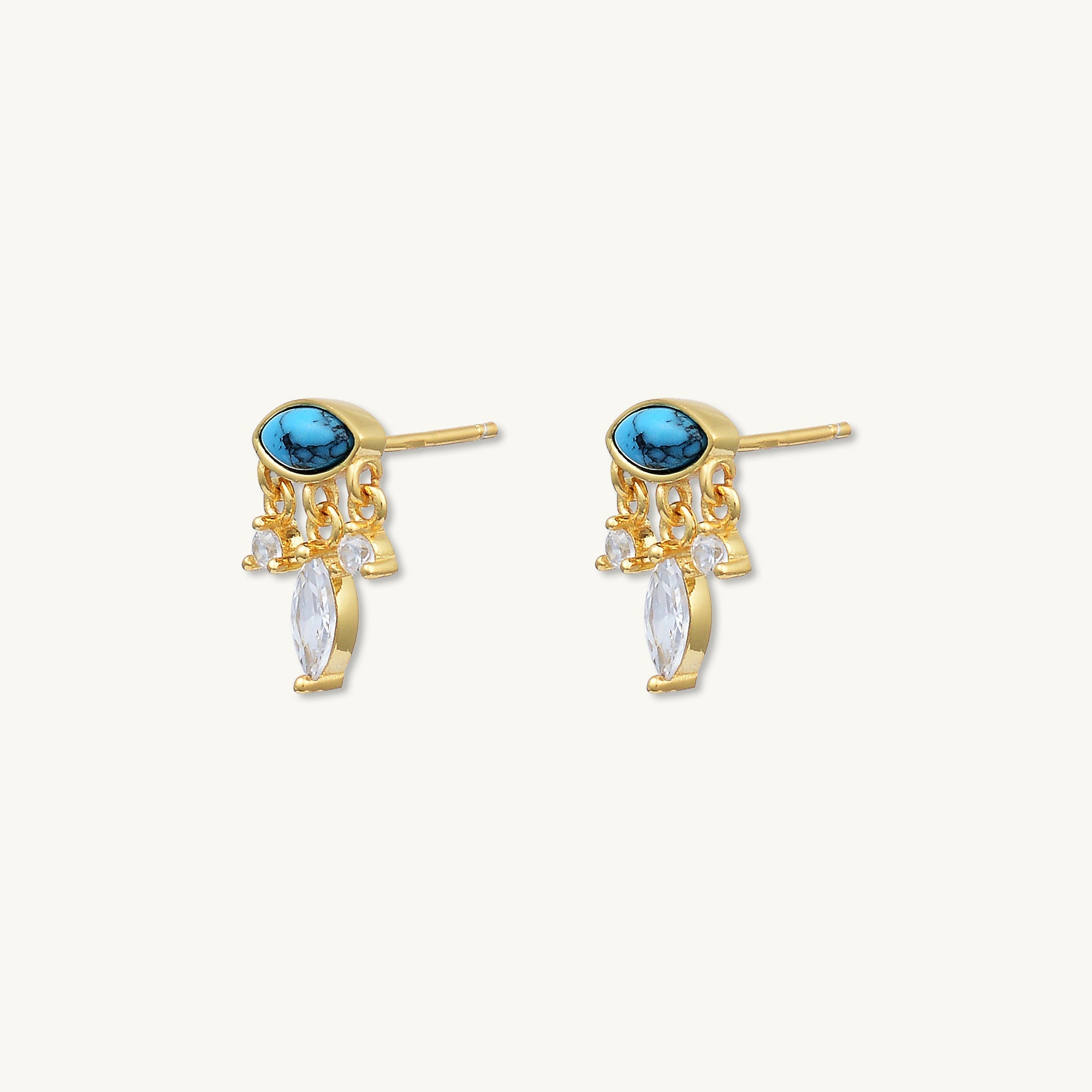 Evil Eye Turquoise Stud Earrings - Camile & Stone