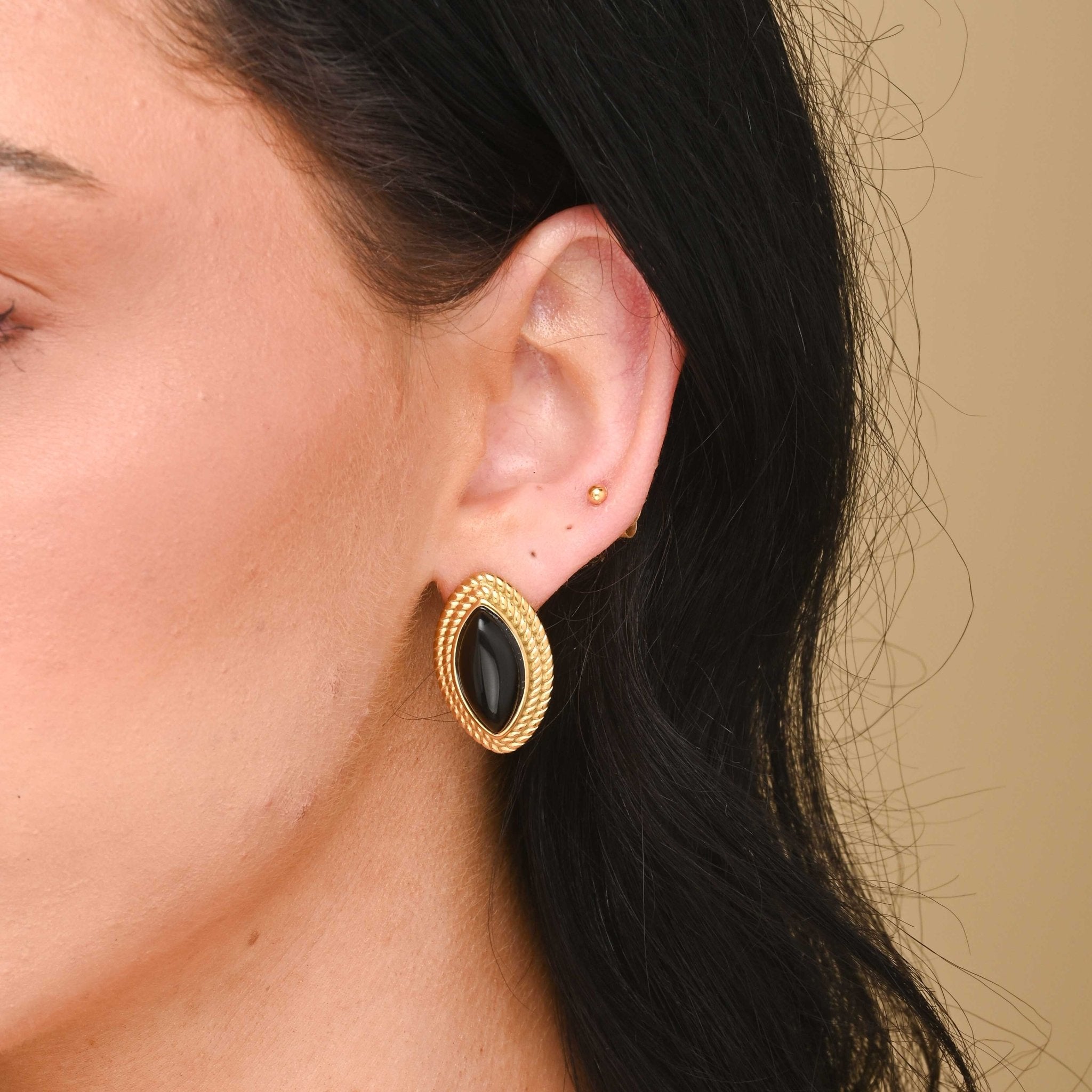 Freya Vintage Black Onyx Earrings - Camile & Stone