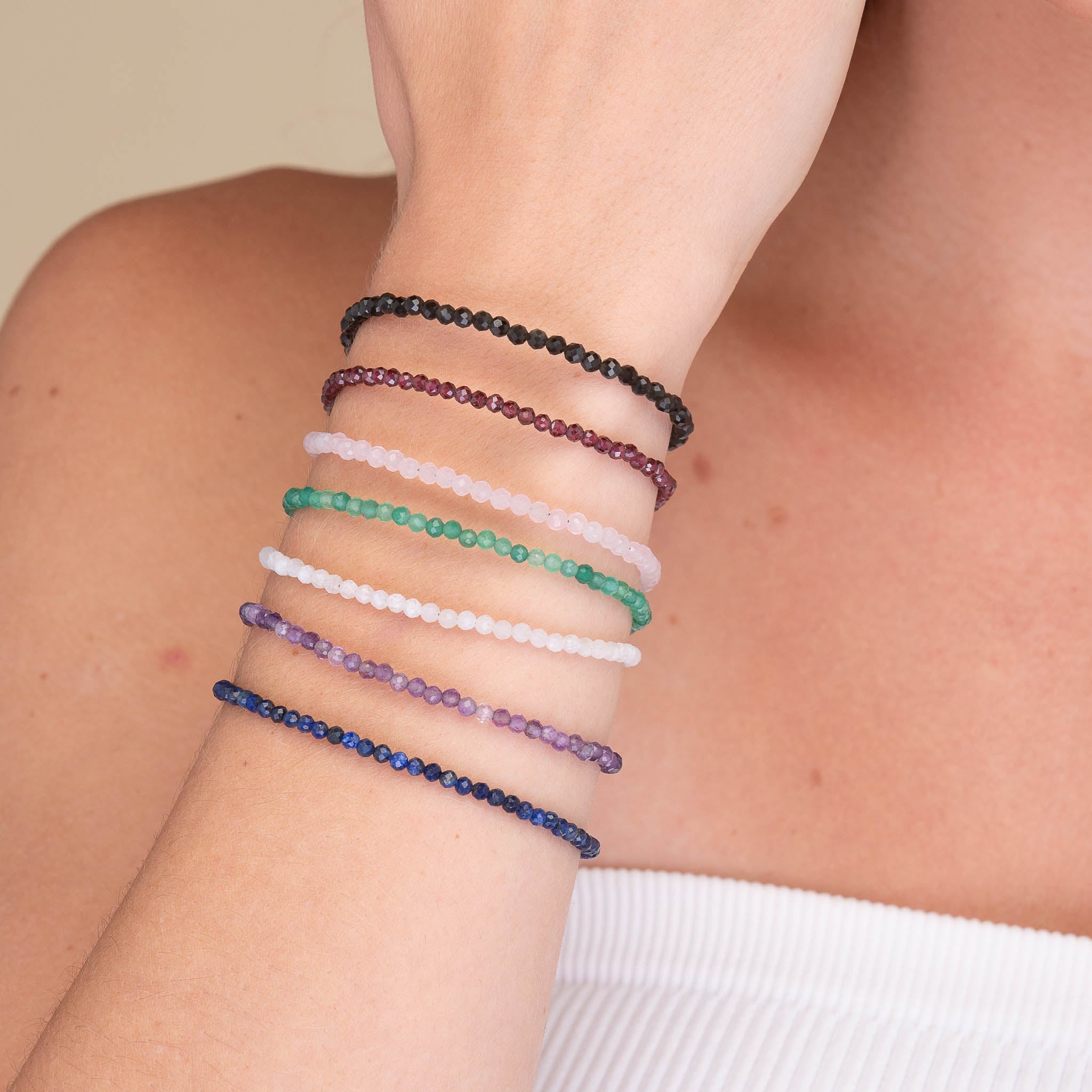 Garnet Crystal Beaded Bracelet - Camile & Stone