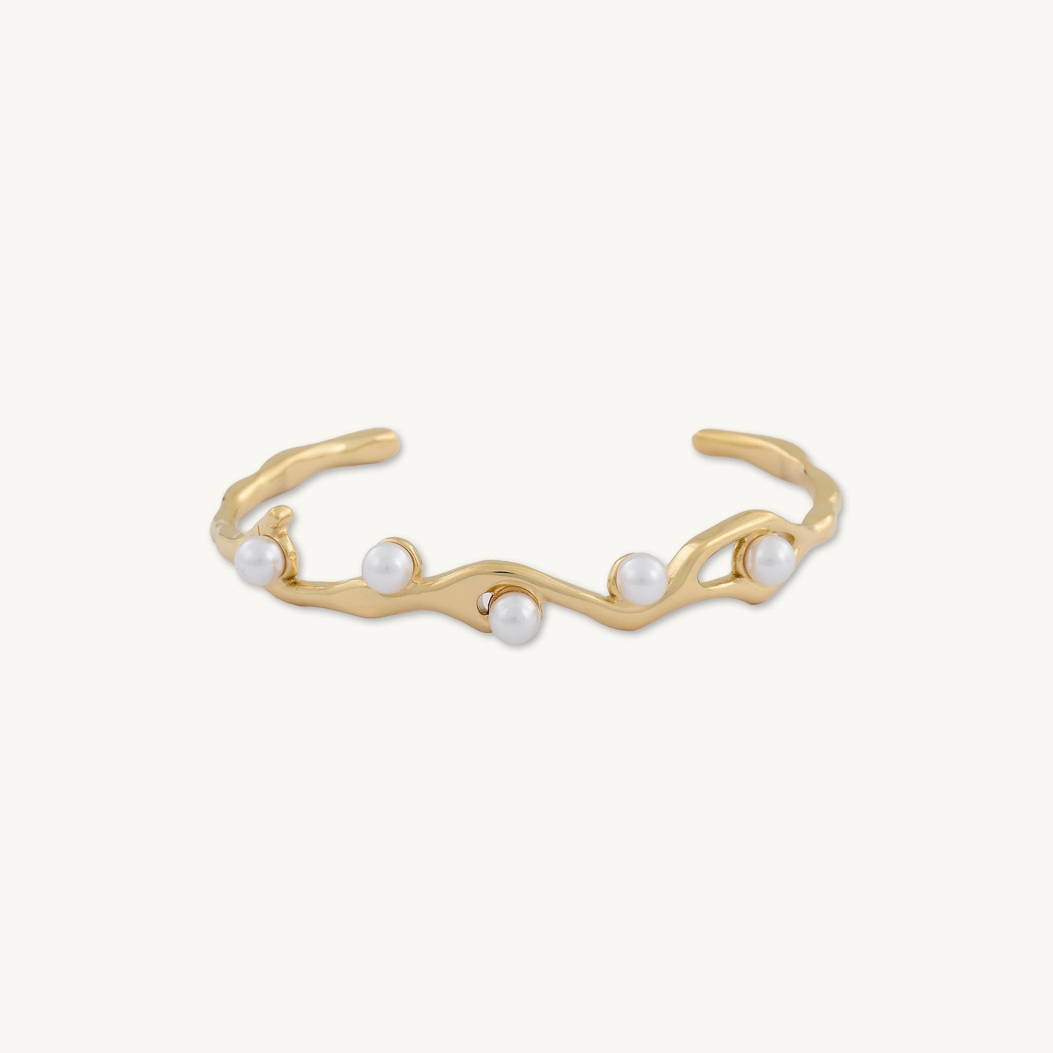Goddess Pearl Open Cuff Bangle - Camile & Stone