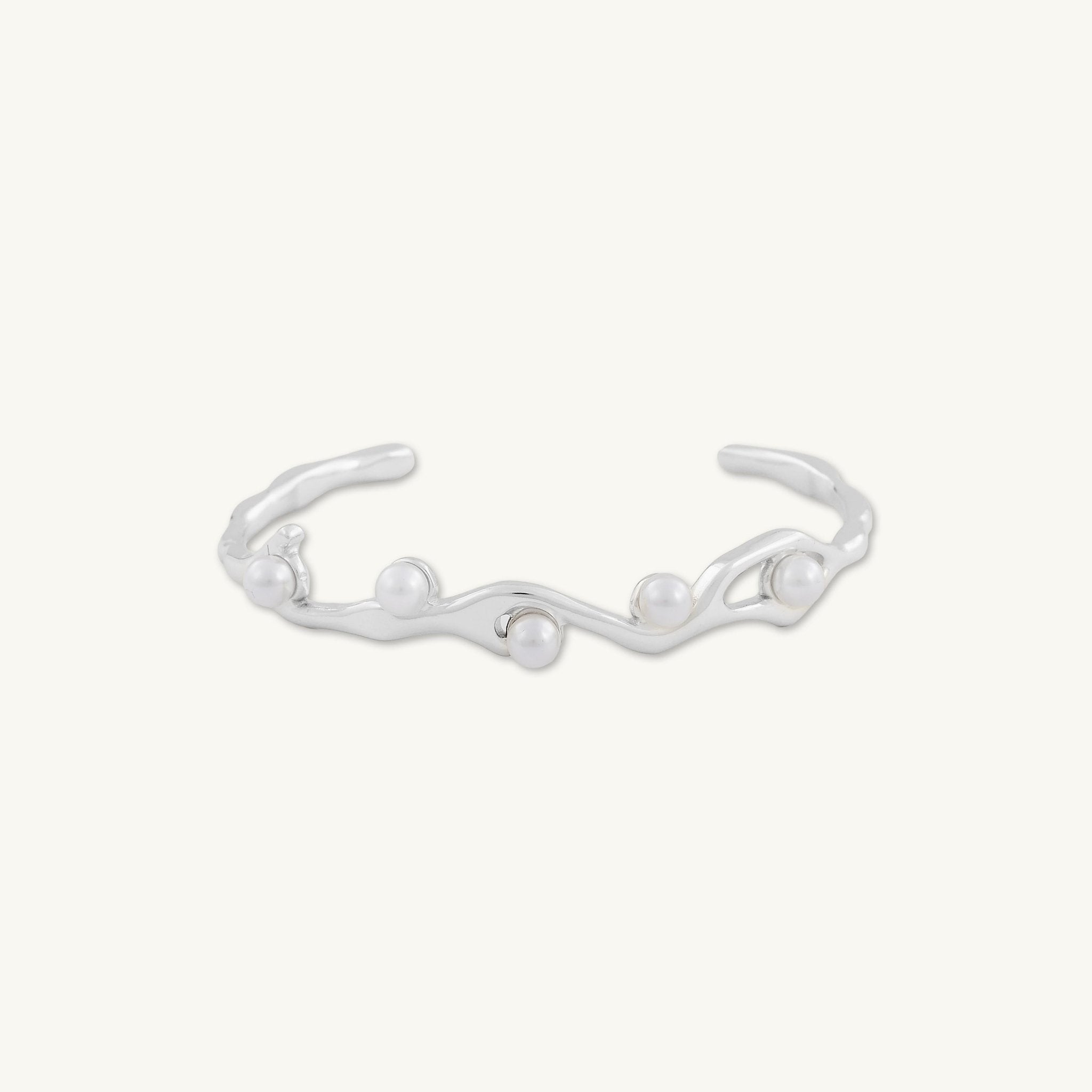 Goddess Pearl Open Cuff Bangle - Camile & Stone
