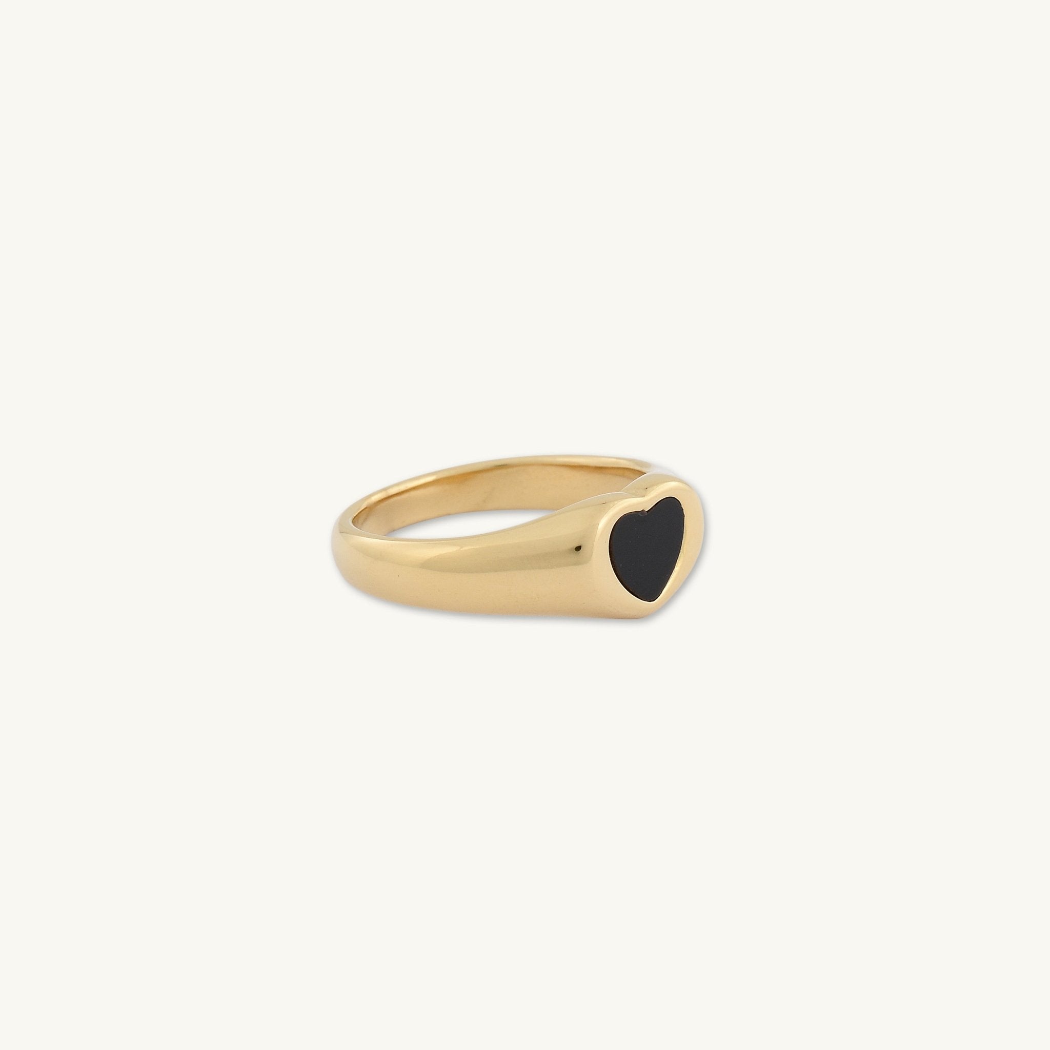 Harper Black Heart Dome Ring - Camile & Stone