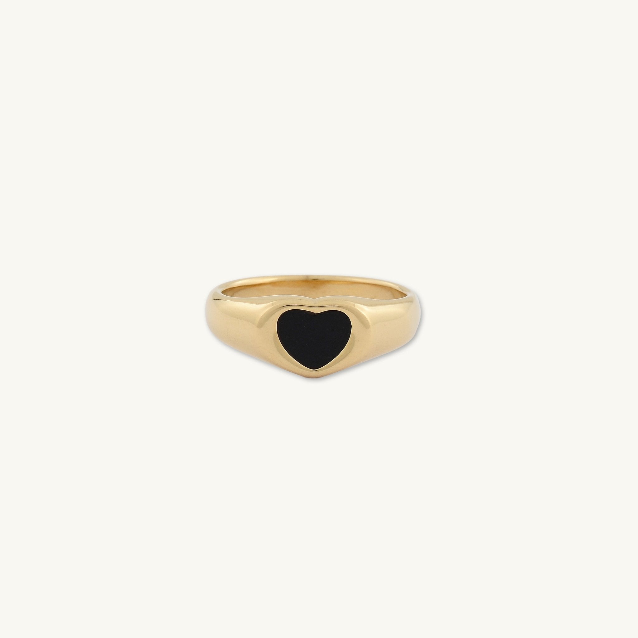 Harper Black Heart Dome Ring - Camile & Stone