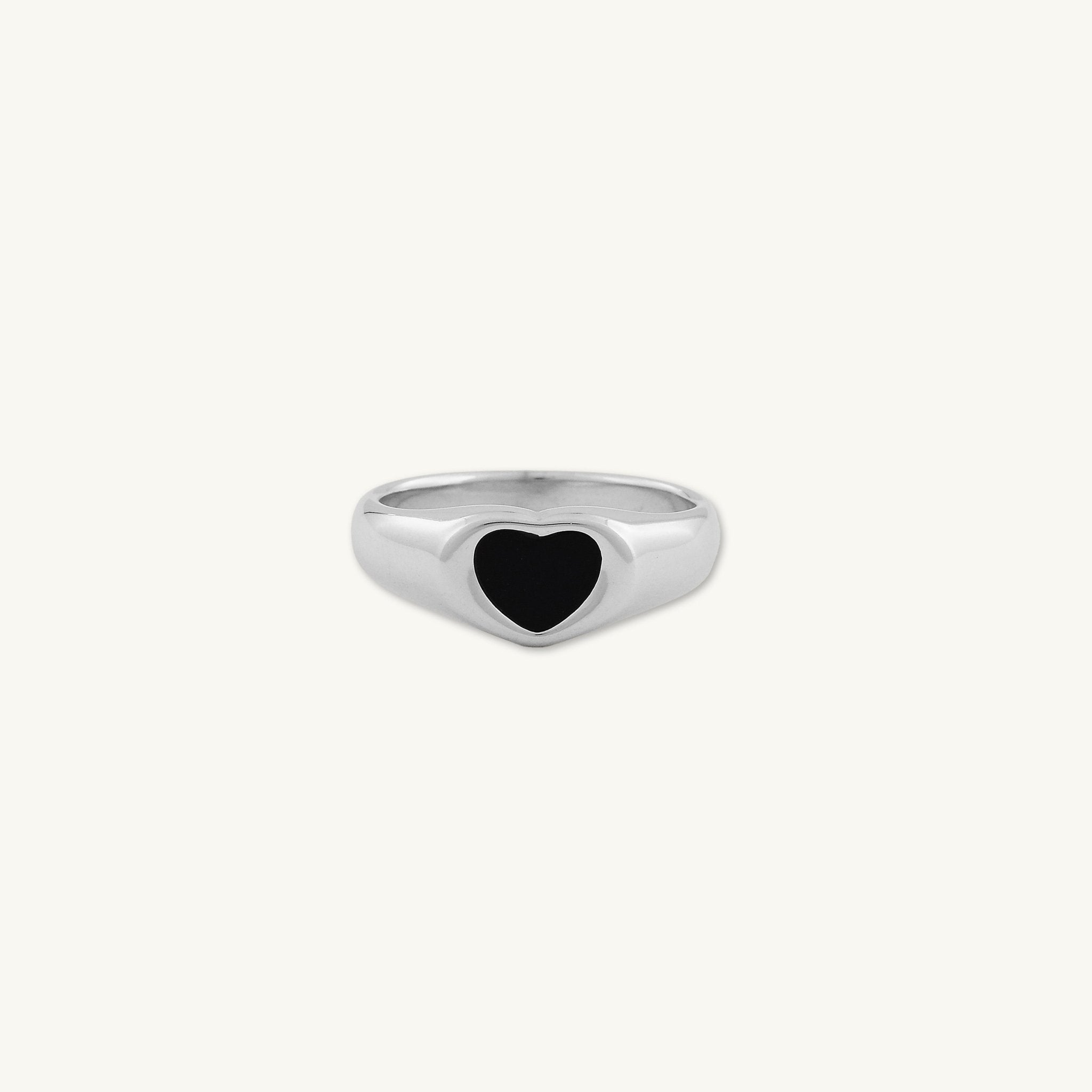 Harper Black Heart Dome Ring - Camile & Stone
