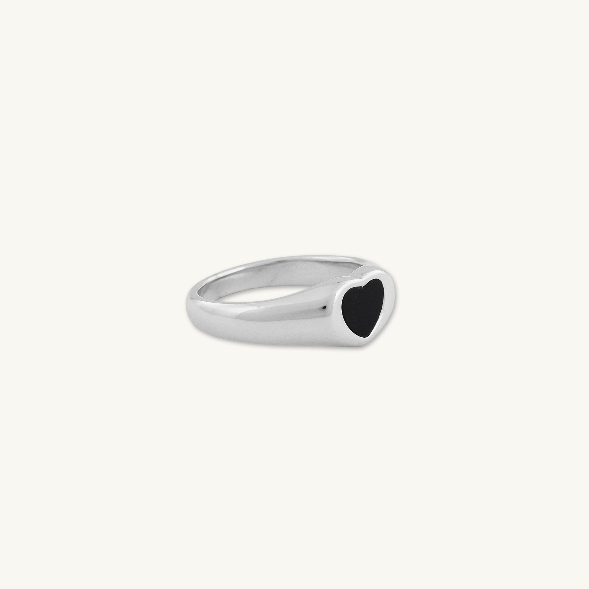 Harper Black Heart Dome Ring - Camile & Stone
