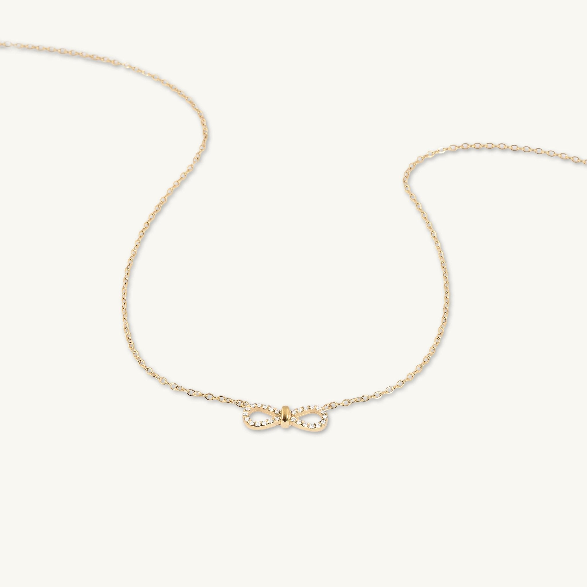 Infinity Ribbon Bow Necklace - Camile & Stone