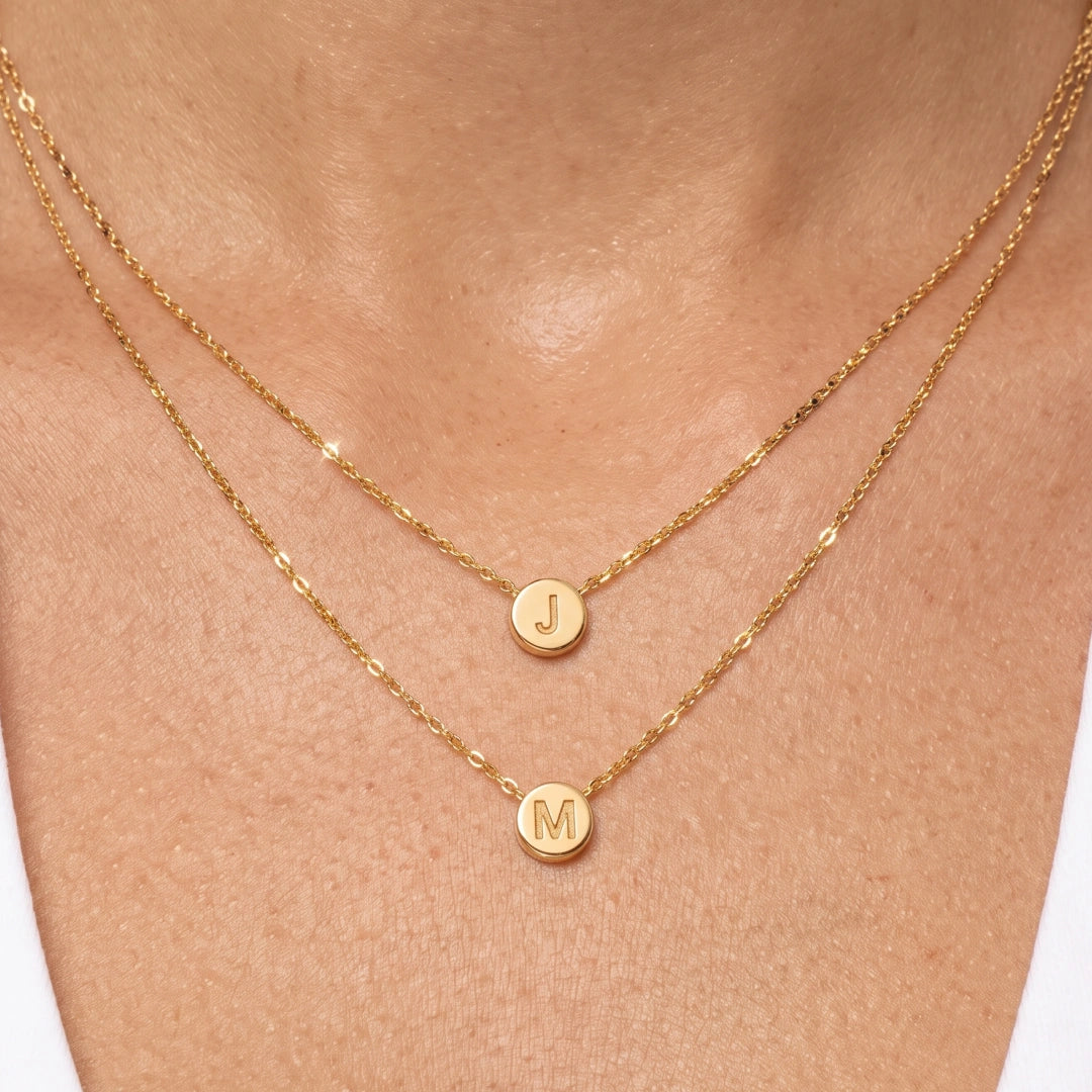 Initial Letter Dot Necklace