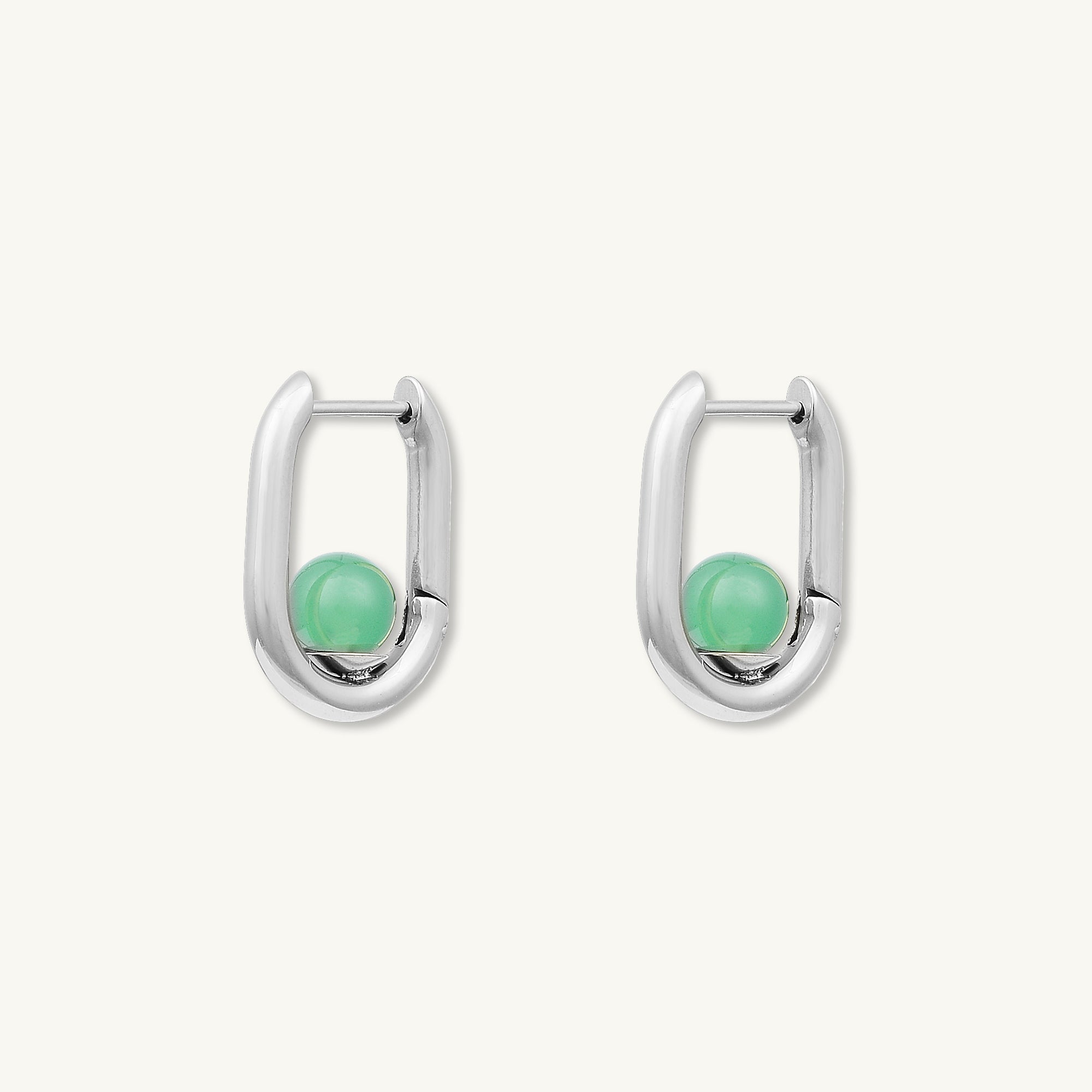 Jade Huggie Hoop Earrings - Camile & Stone