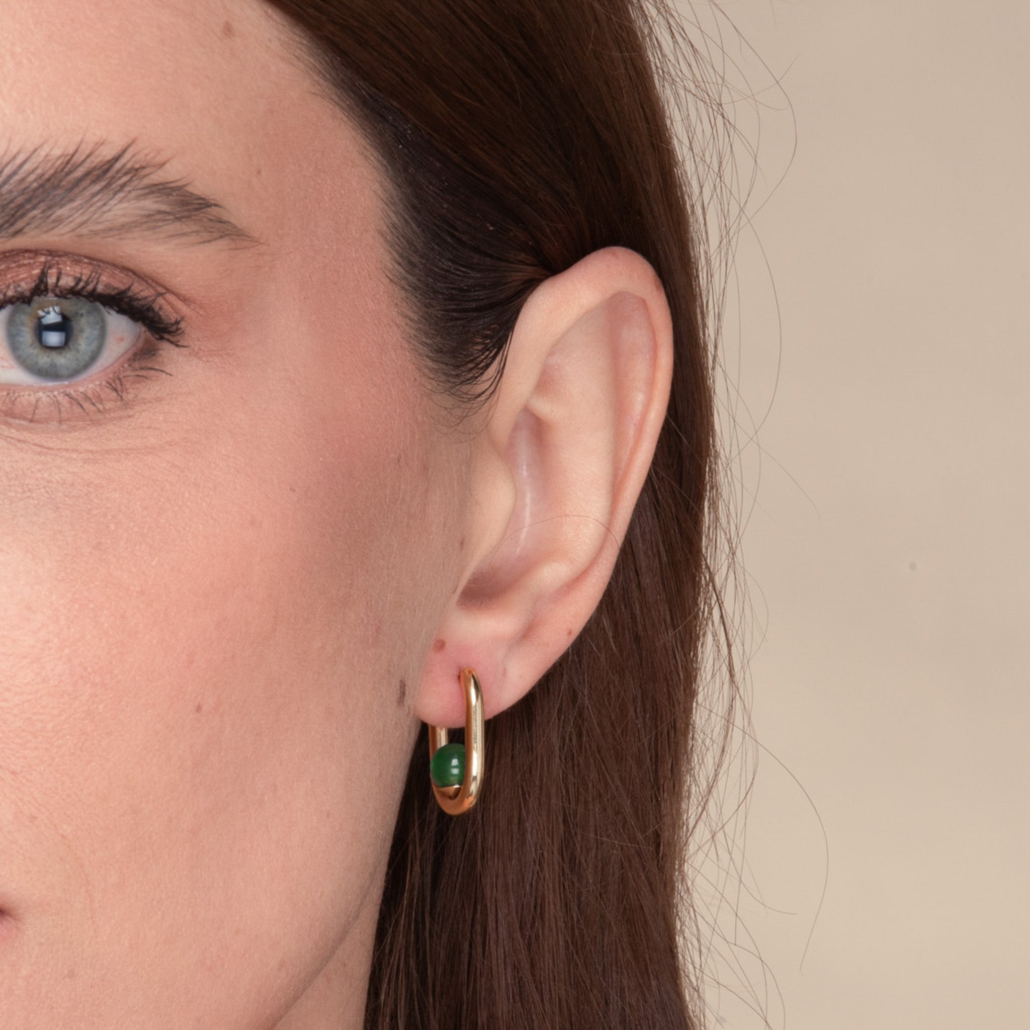 Jade Huggie Hoop Earrings - Camile & Stone