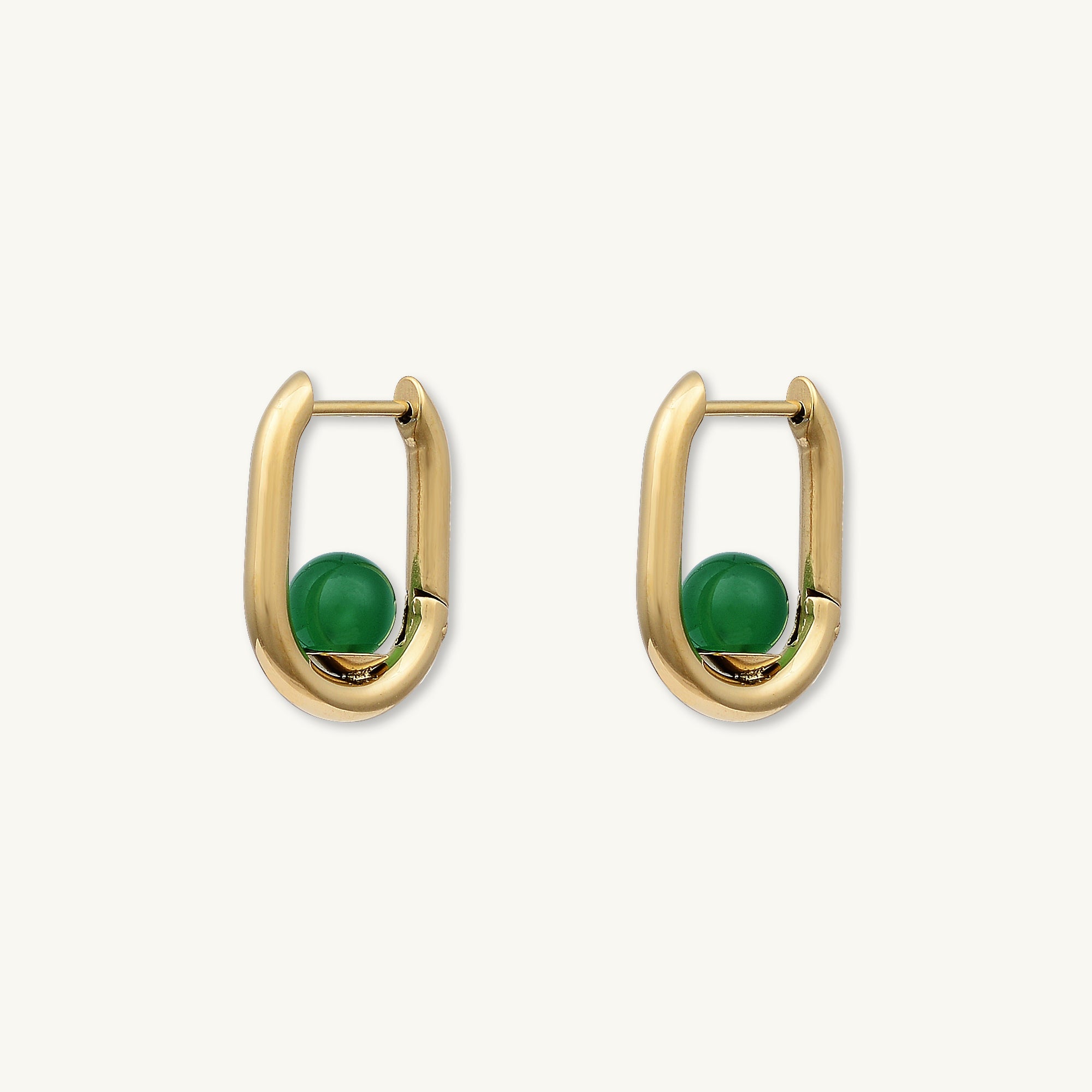 Jade Huggie Hoop Earrings - Camile & Stone