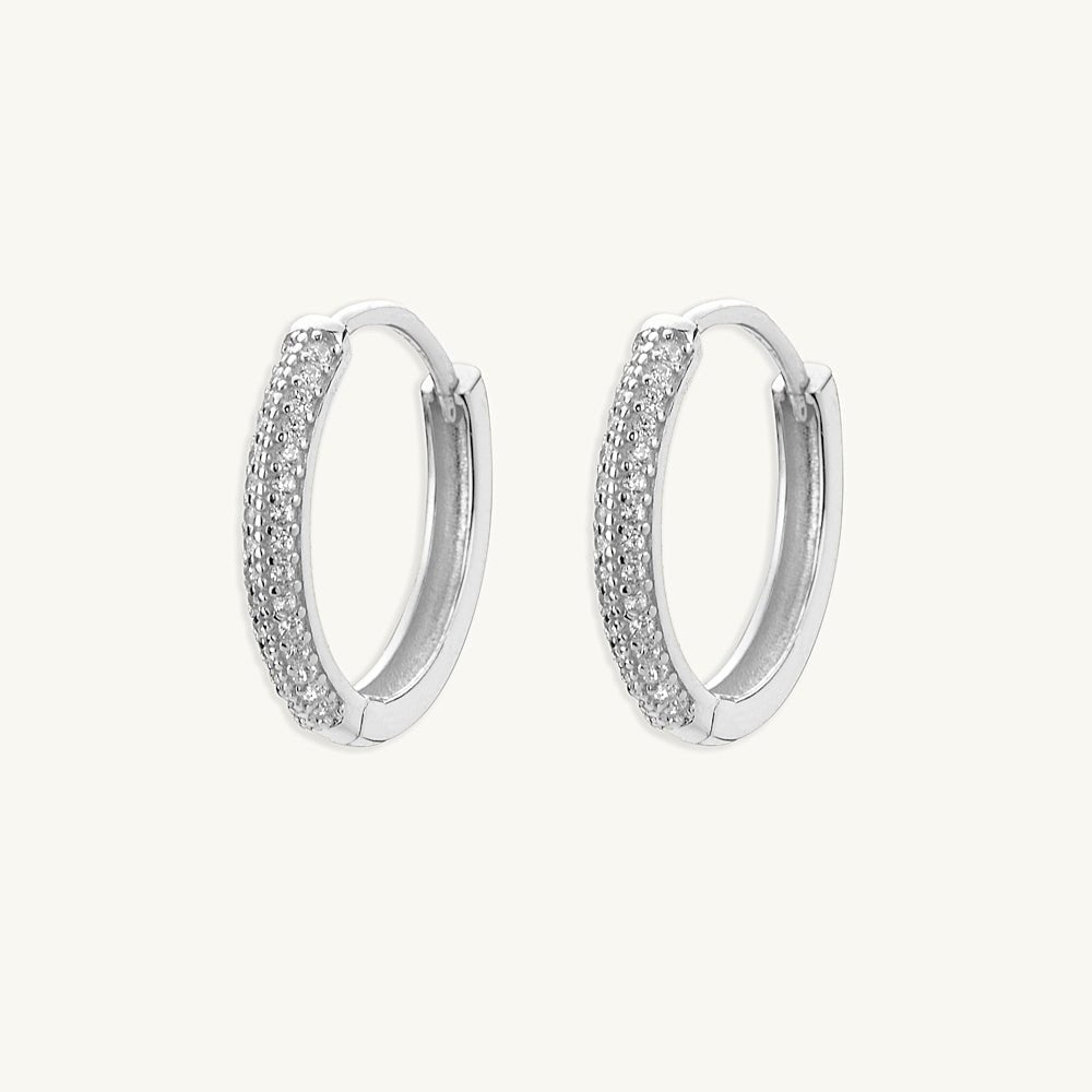 Large Sapphire Pave Hoop Earrings - Camile & Stone
