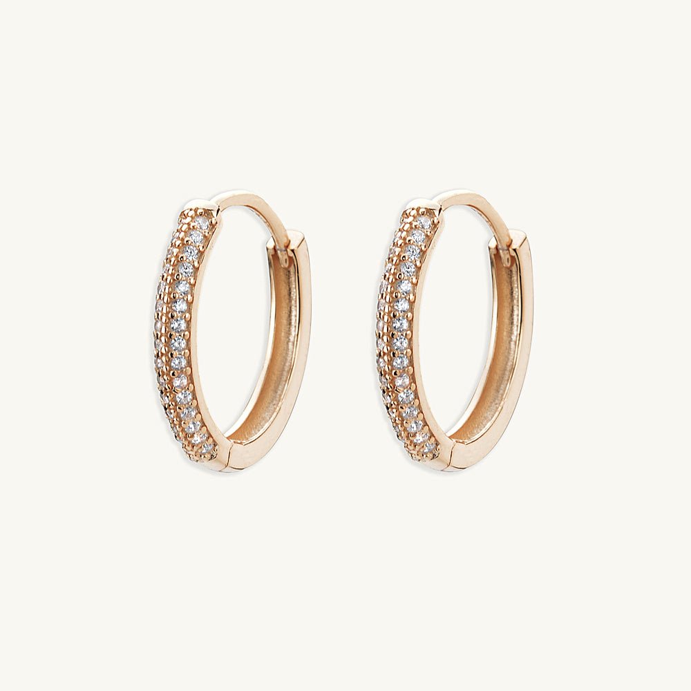 Large Sapphire Pave Hoop Earrings - Camile & Stone