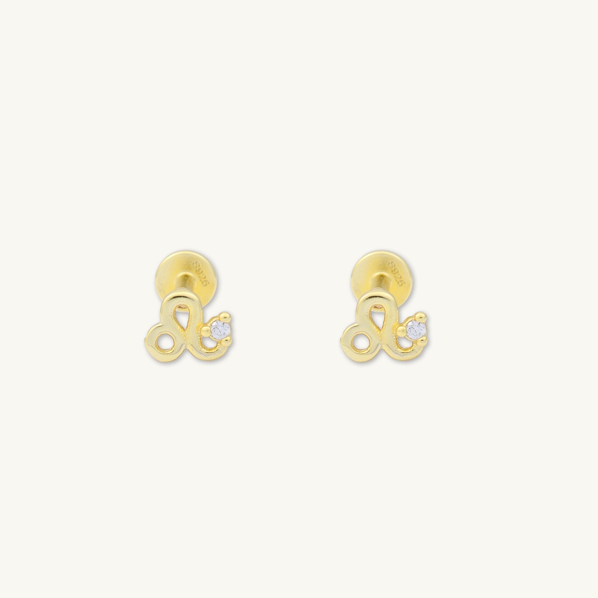 Leo Zodiac Star Sign Flat Back Earrings - Camile & Stone