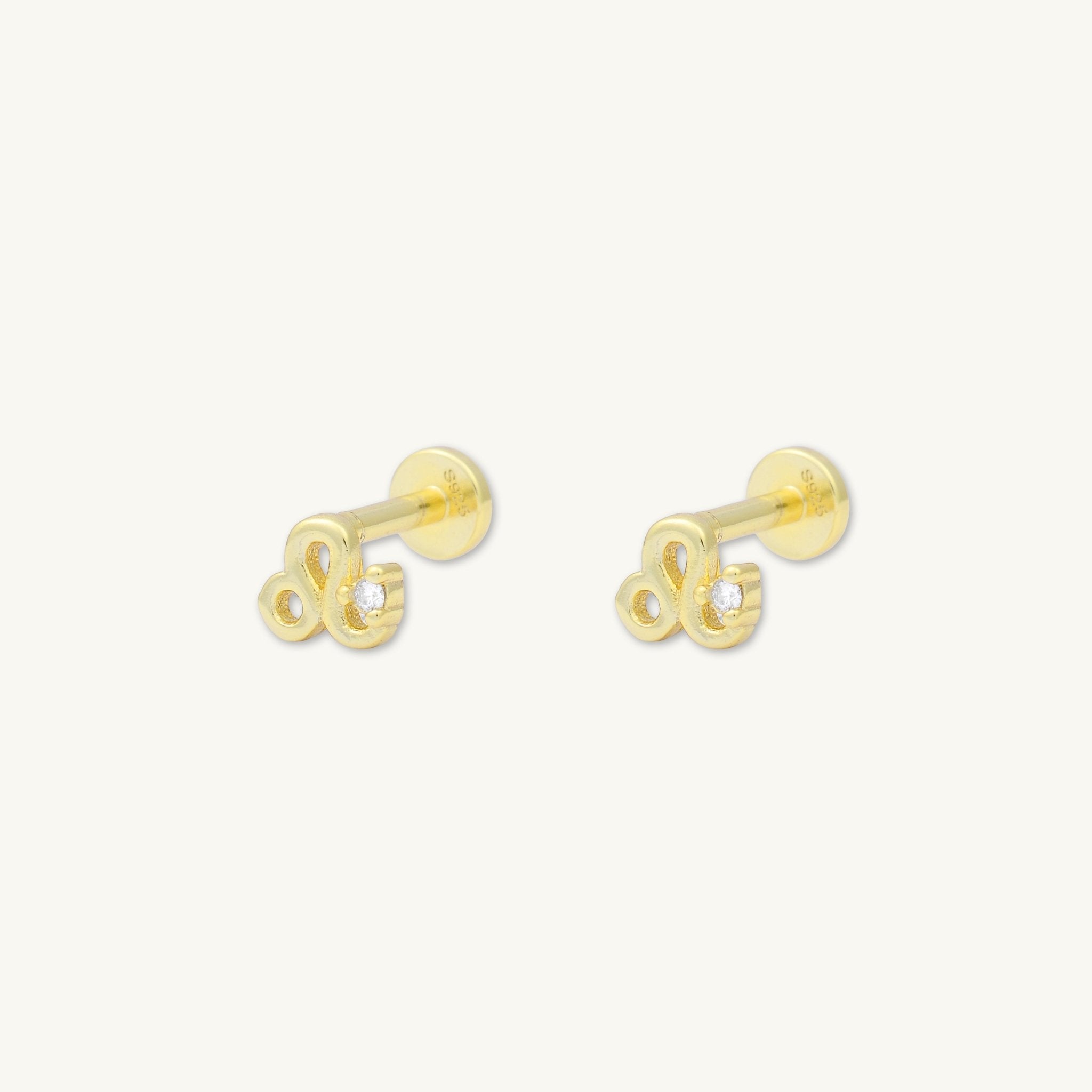 Leo Zodiac Star Sign Flat Back Earrings - Camile & Stone