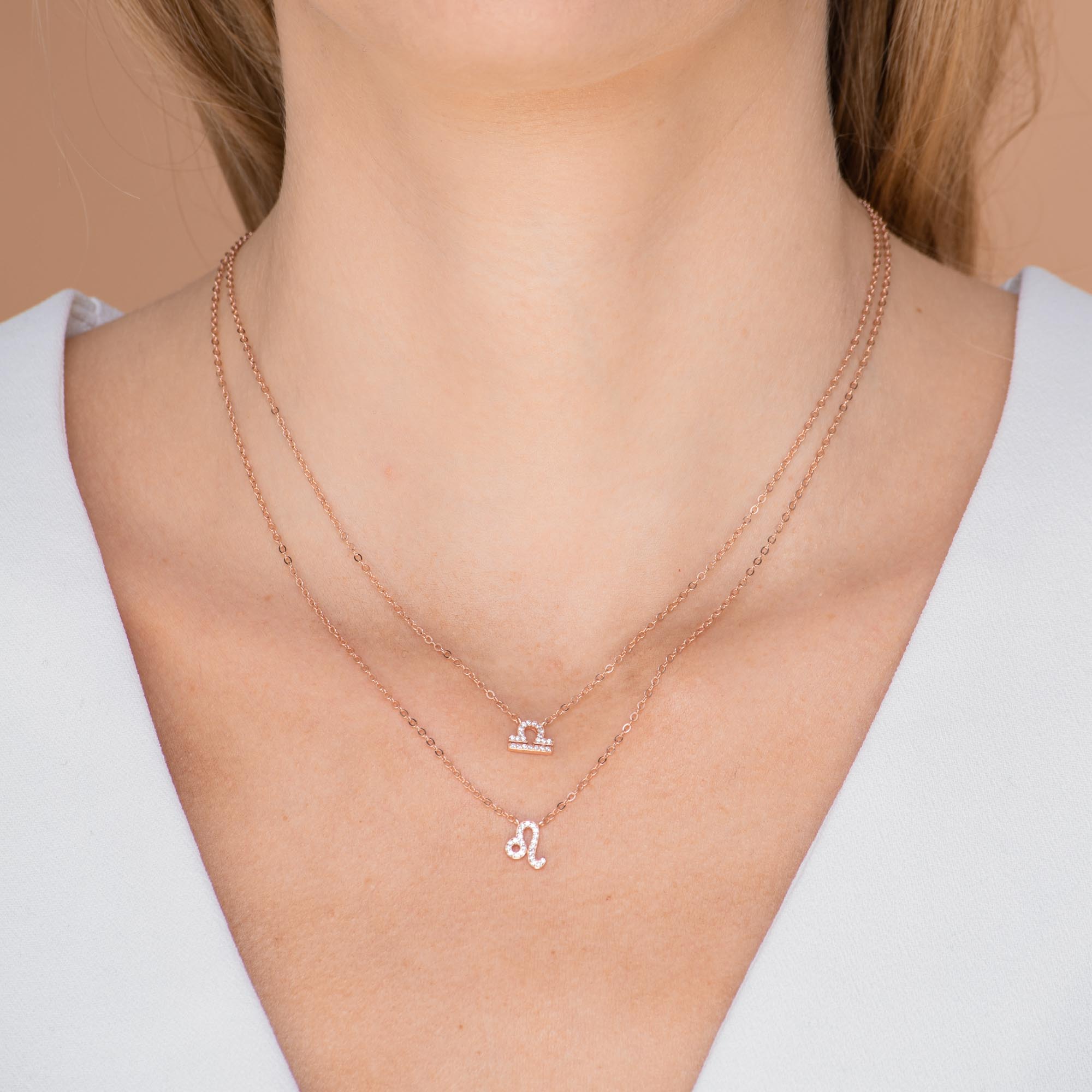 Libra Sapphire Charm Zodiac Star Sign Necklace - Camile & Stone