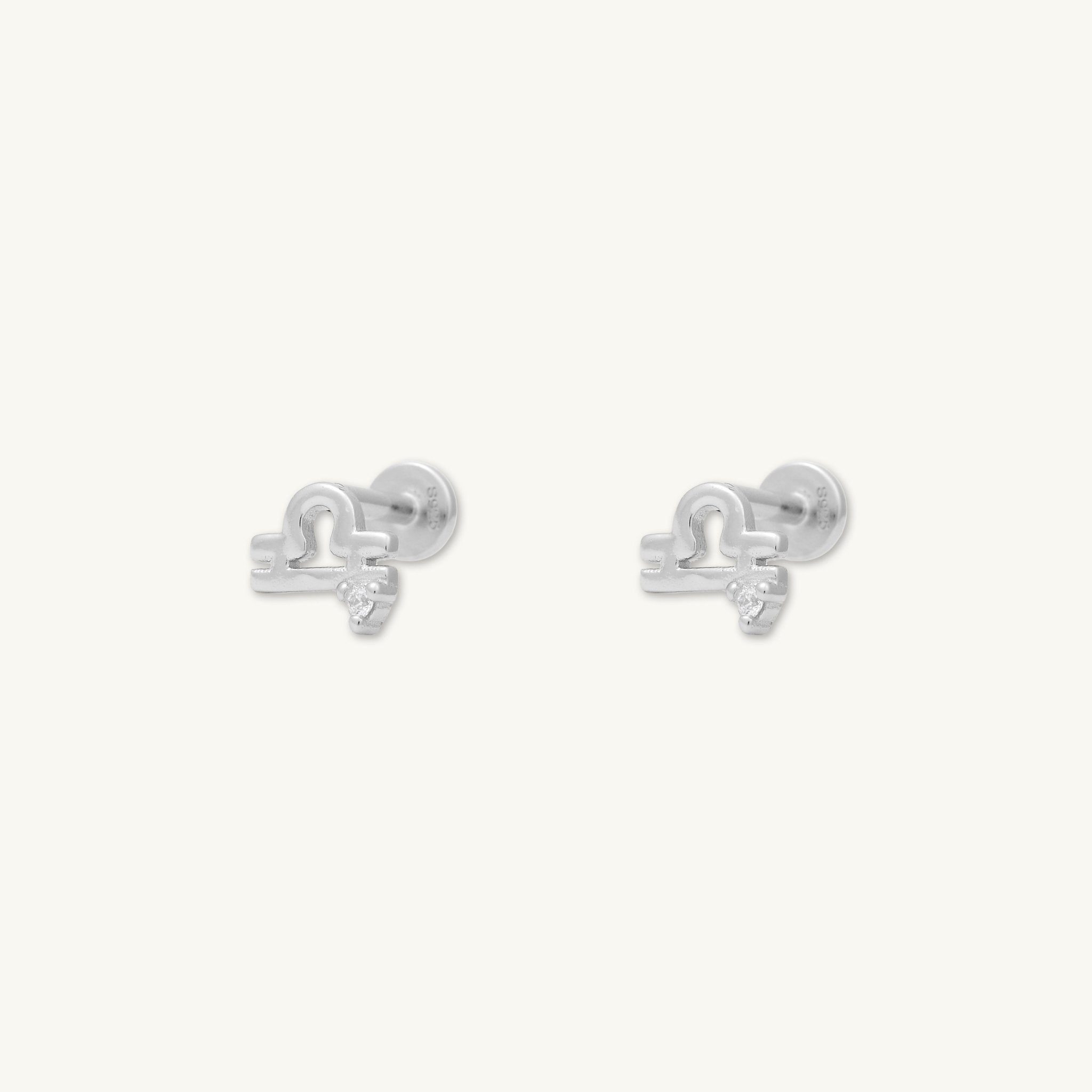 Libra Zodiac Star Sign Flat Back Earrings - Camile & Stone