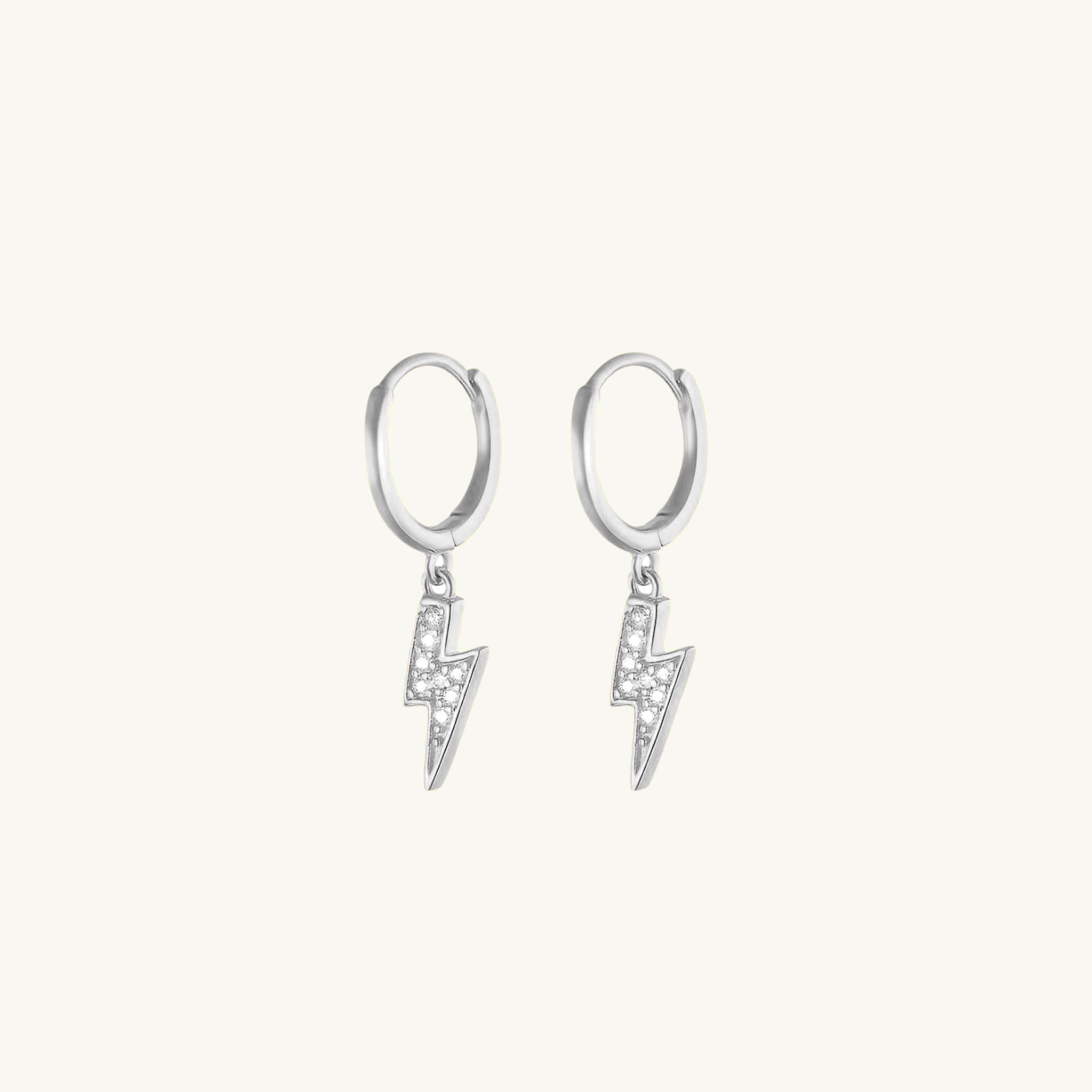 Lightning Bolt Dangling Hoops - Camile & Stone