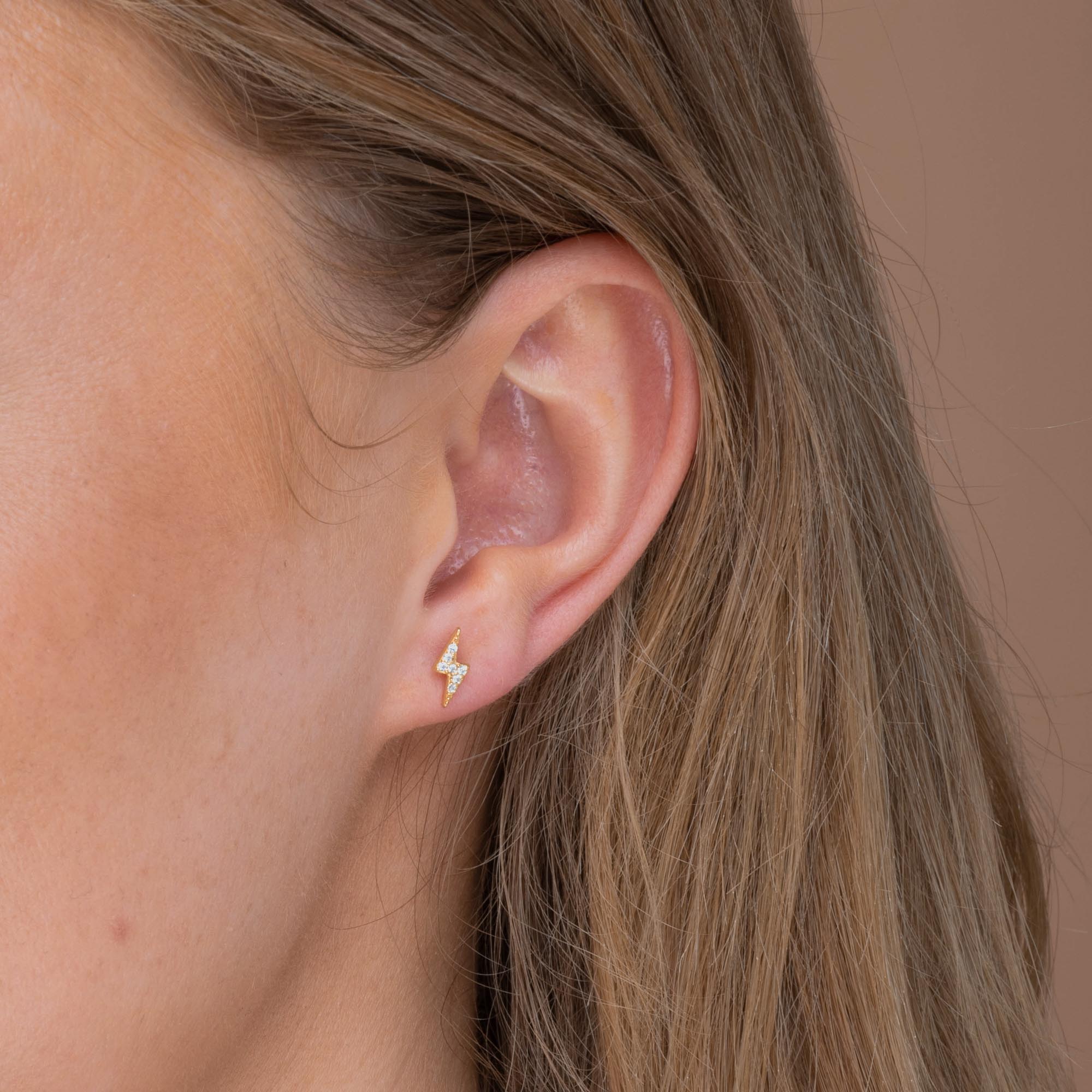 Lightning Bolt Sapphire Stud Earrings - Camile & Stone