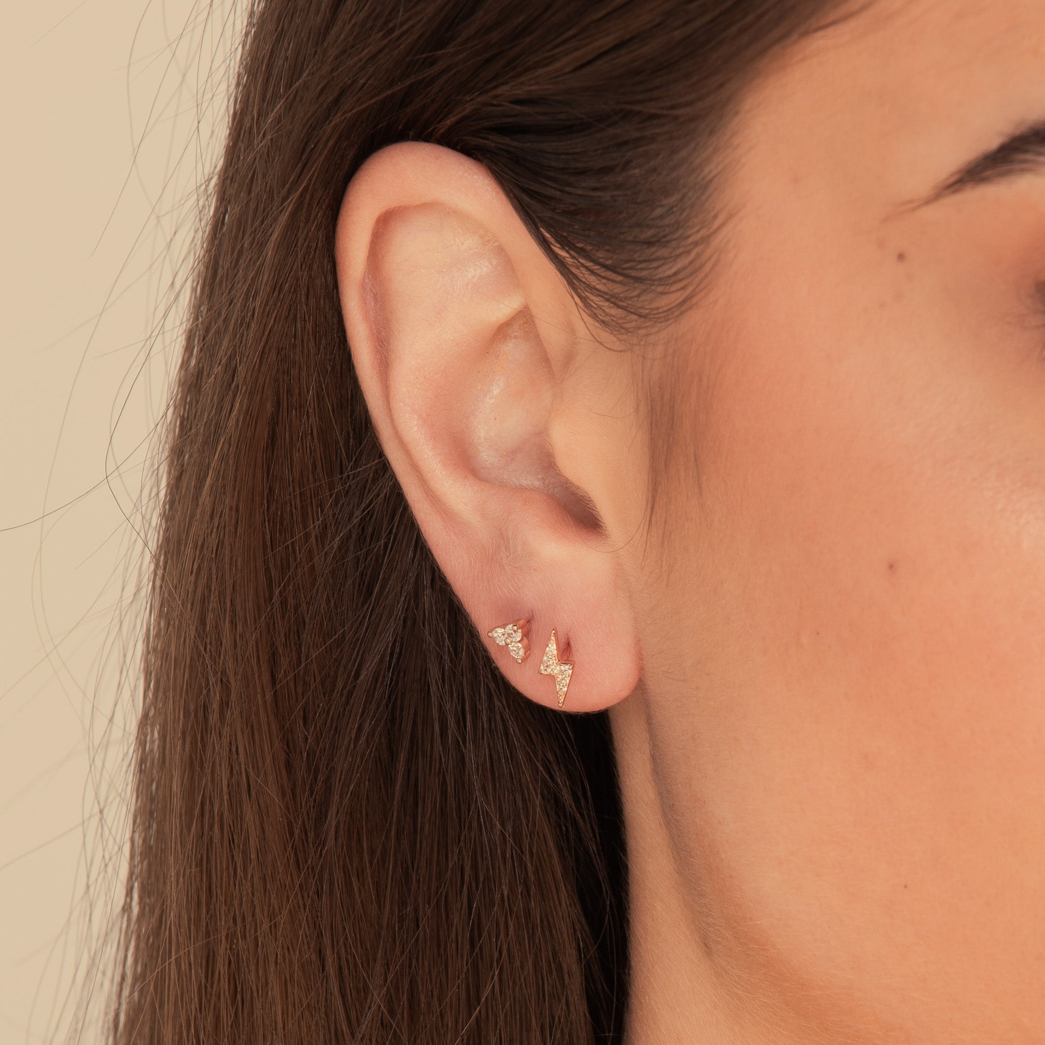 Lightning Bolt Sapphire Stud Earrings - Camile & Stone