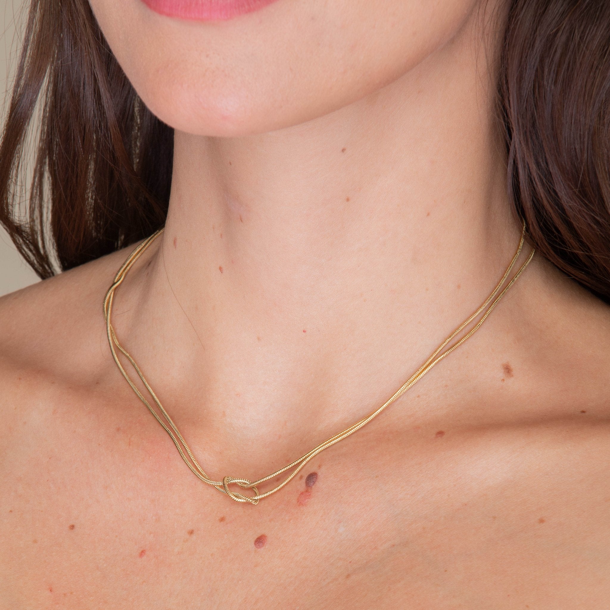 Love Knot Snake Chain Necklace - Camile & Stone