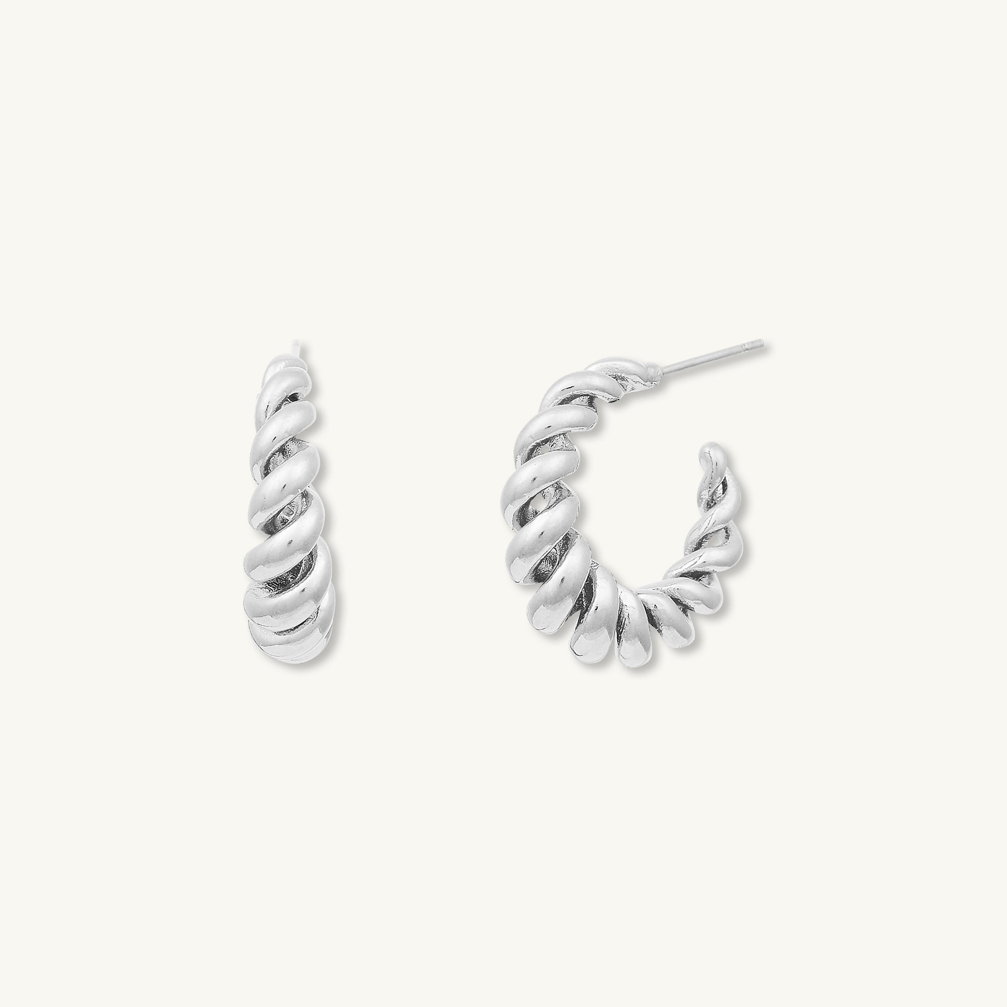 Lyanna Twist C Hoop Earrings - Camile & Stone