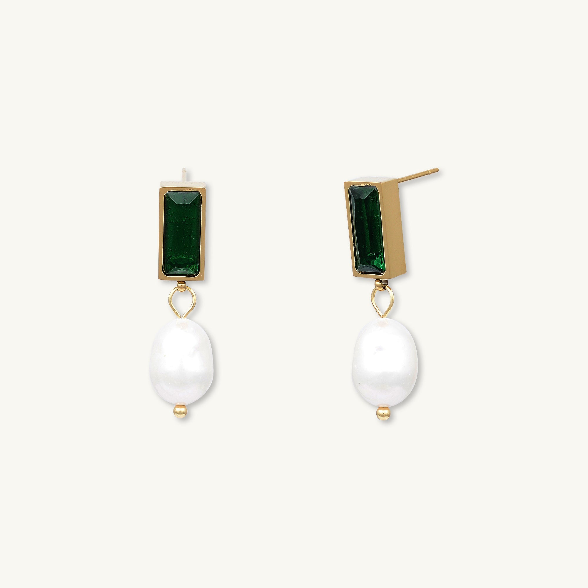 Lydia Emerald Pearl Earrings - Camile & Stone