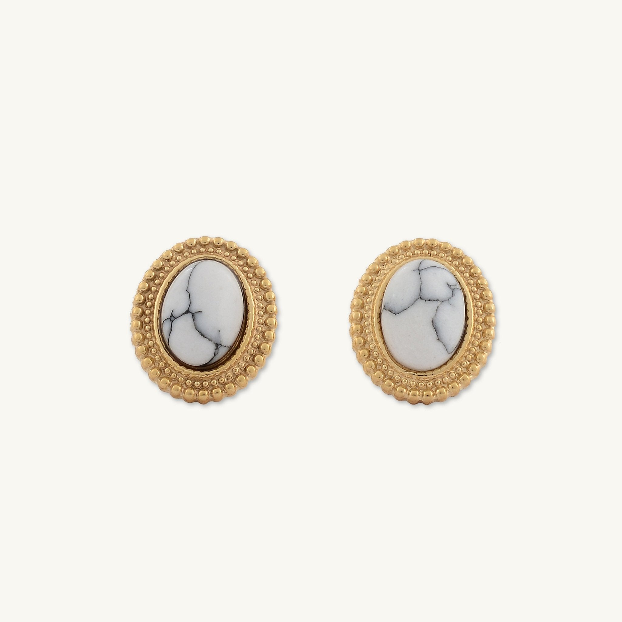 Marble Vintage Oval Earrings - Camile & Stone