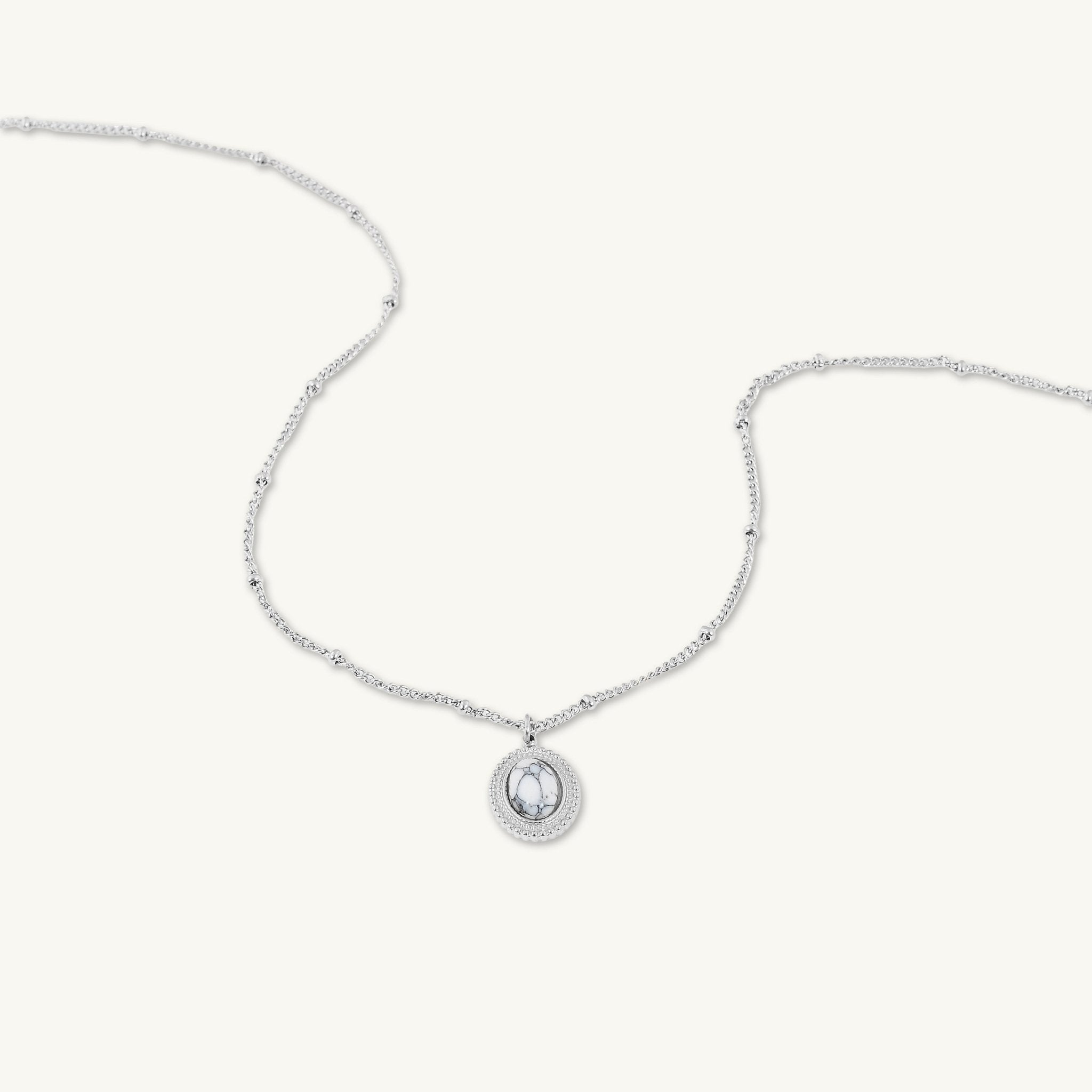 Marble Vintage Oval Satellite Necklace - Camile & Stone