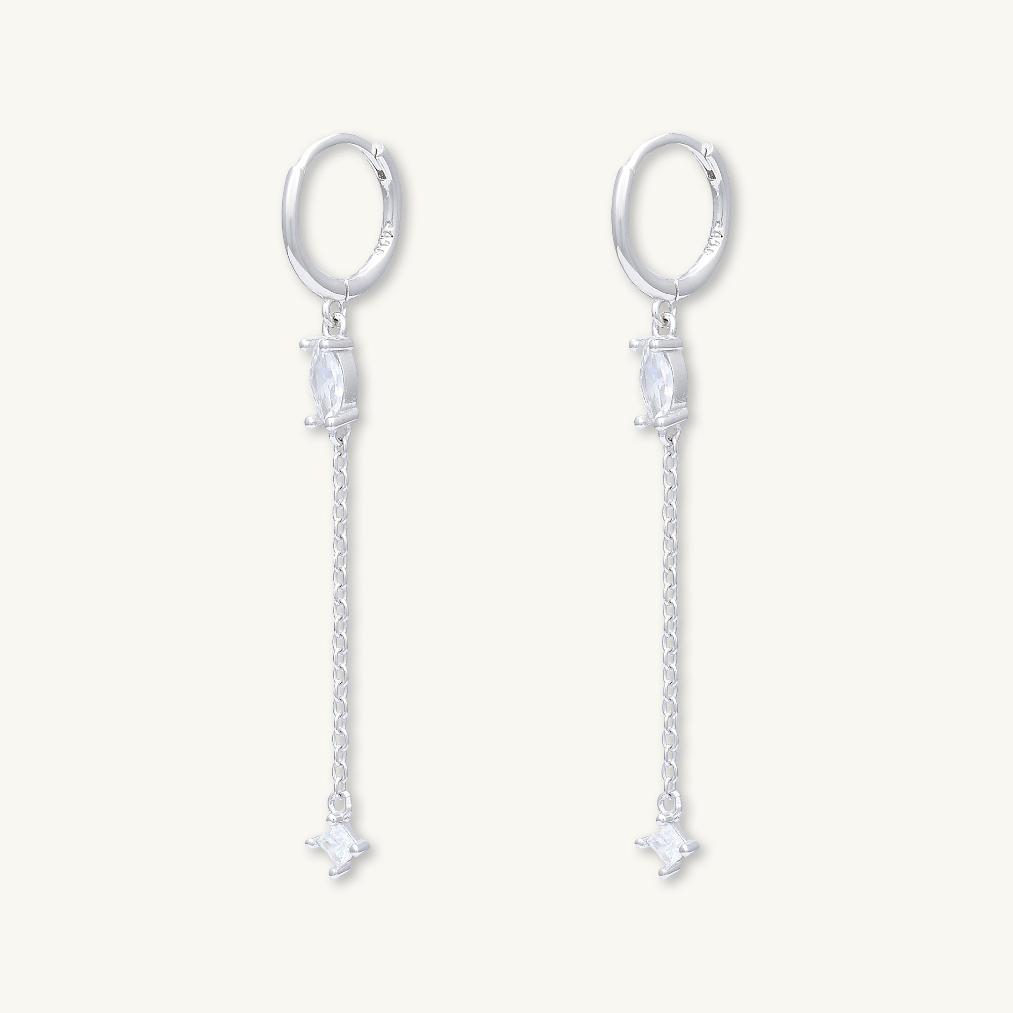 Marquise Sapphire Drop Huggie Earrings - Camile & Stone