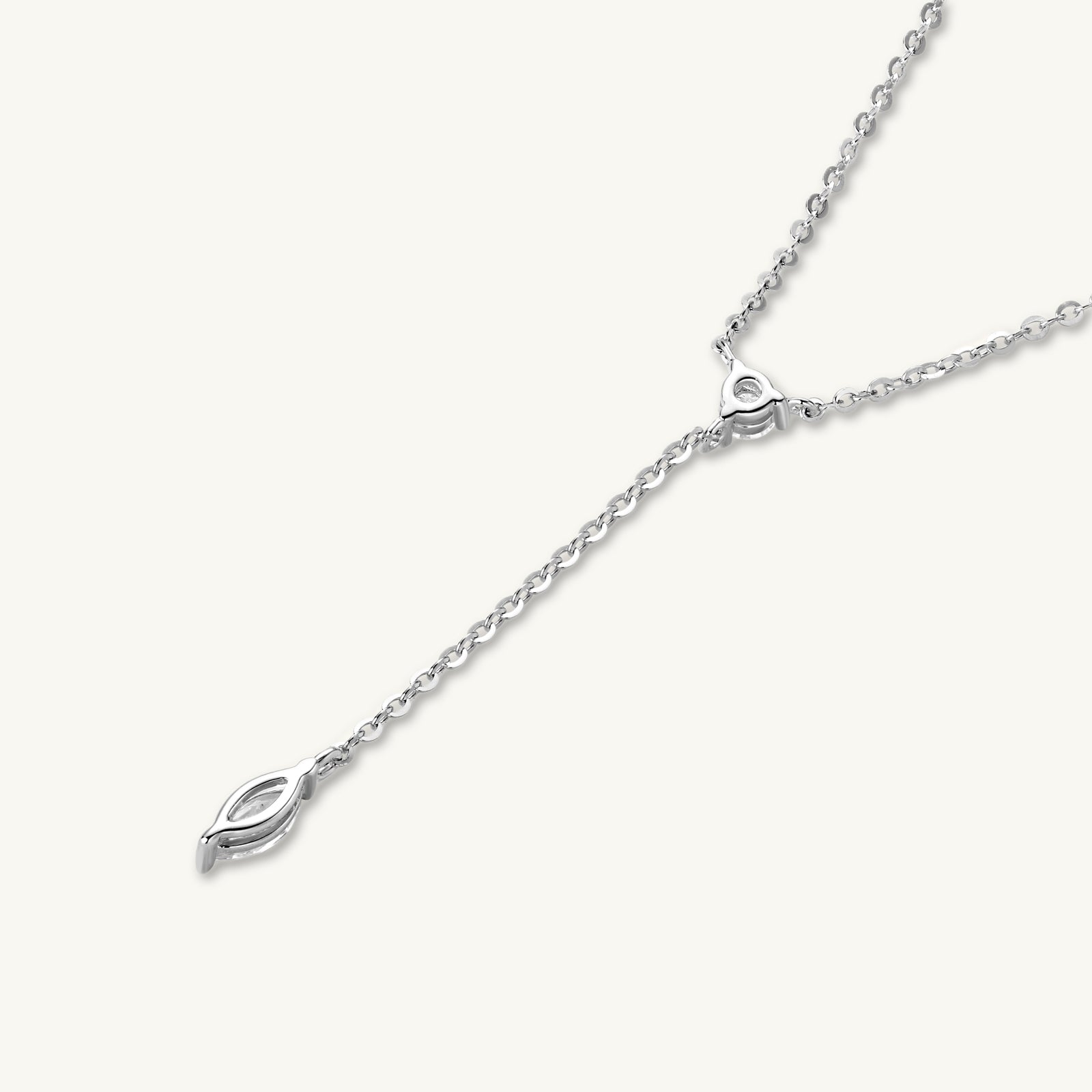 Marquise Y Drop Moissanite Long Necklace - Camile & Stone